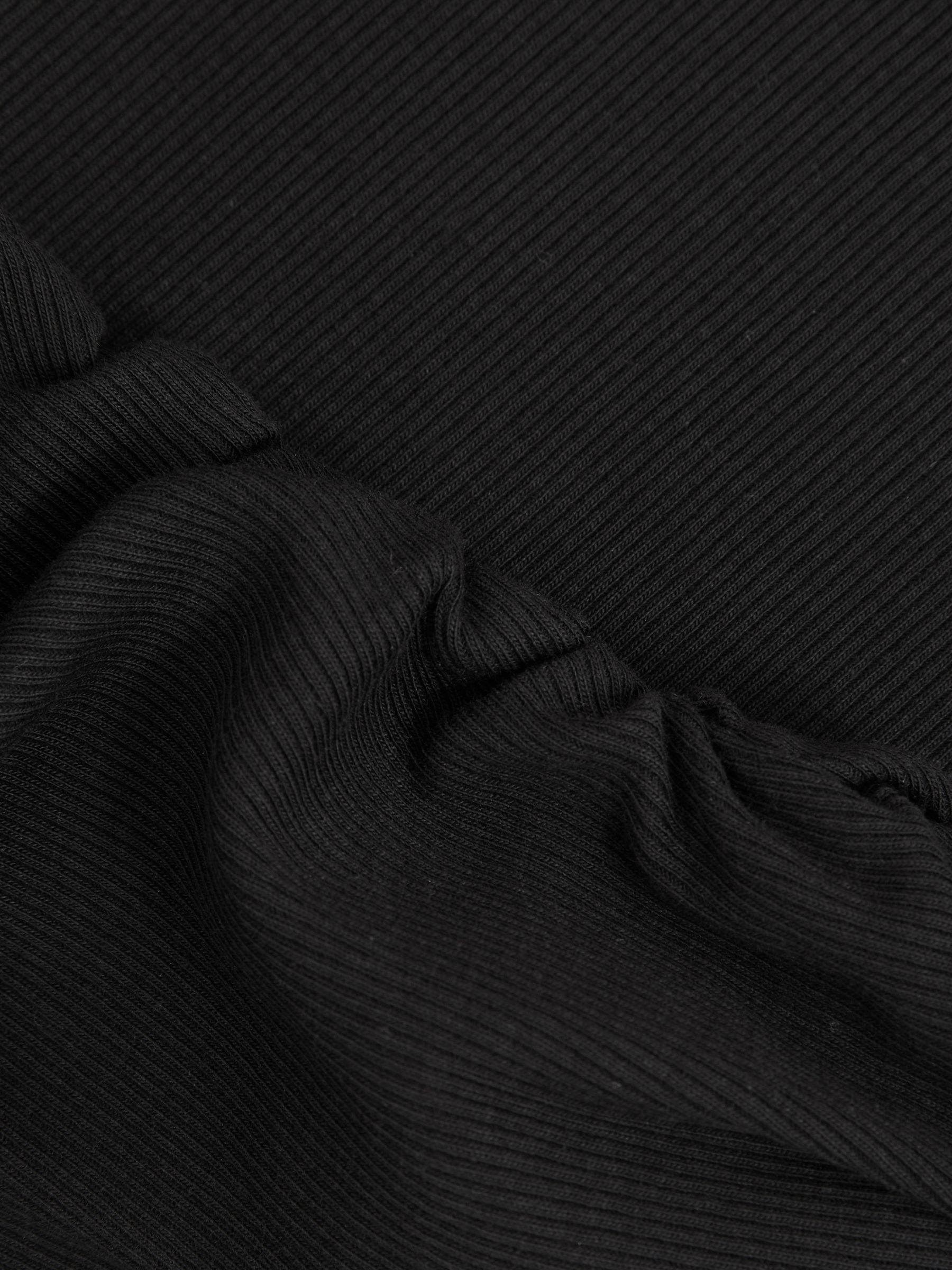 Ribbed Ruched Waist Vest in Black - Image 5 of 6