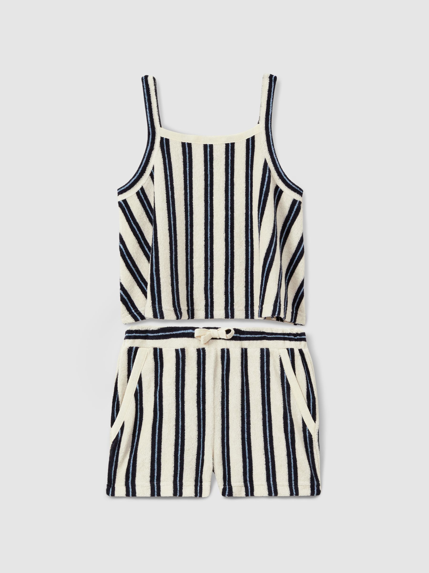 4-9 yrs Towelling Vest and Shorts Set in Navy - Image 2 of 5
