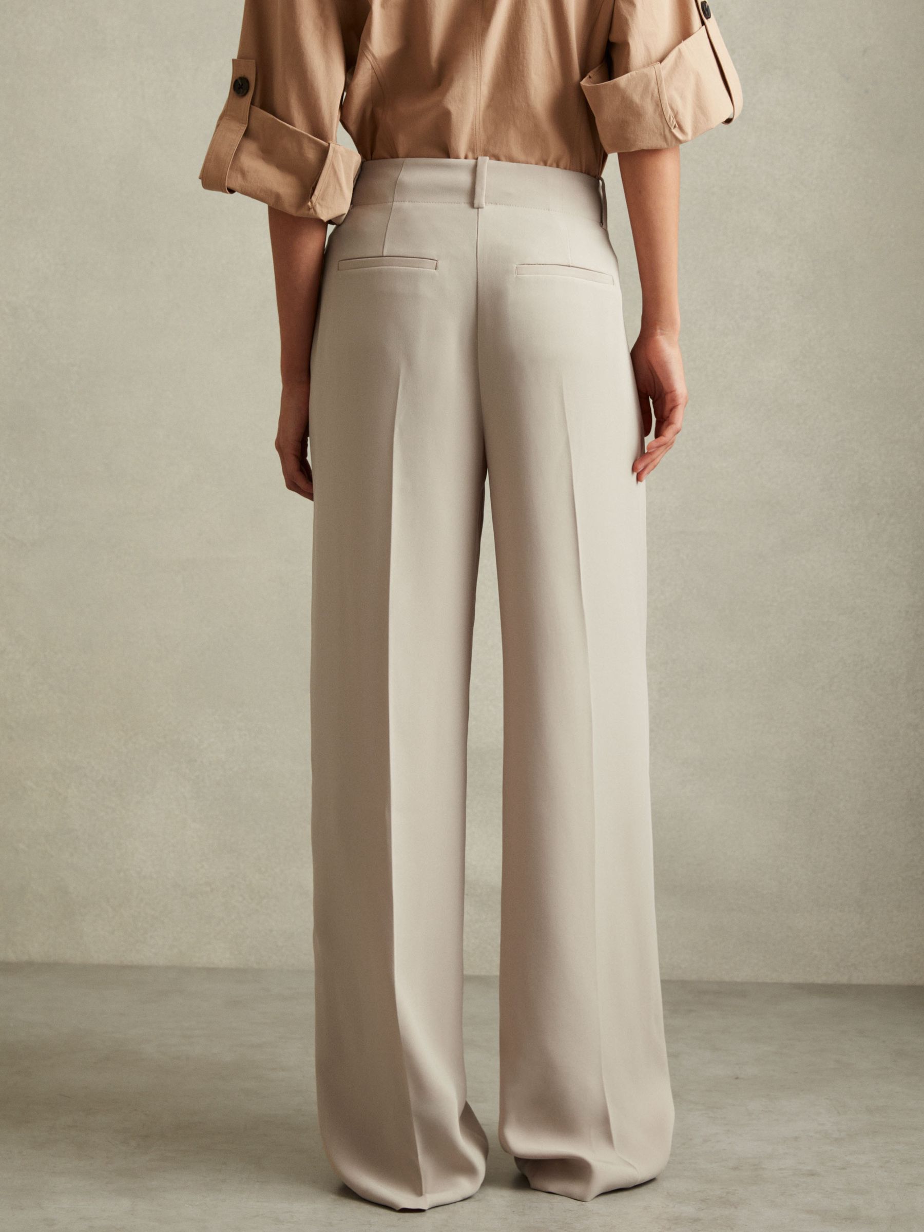 Petite Side Stripe Wide Leg Trousers in Stone - Image 5 of 7