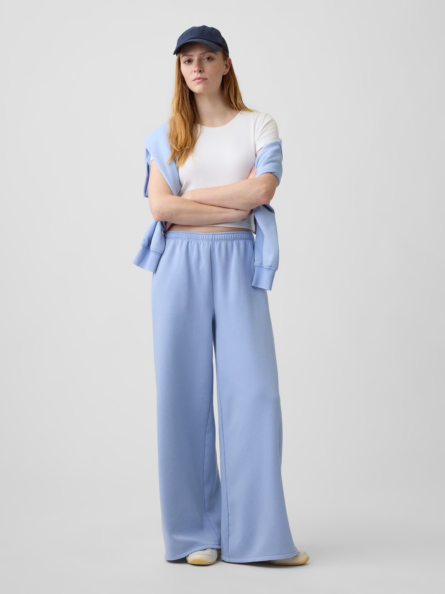 Blue Vintage Soft Baggy Wide-Leg Joggers - Image 5 of 6