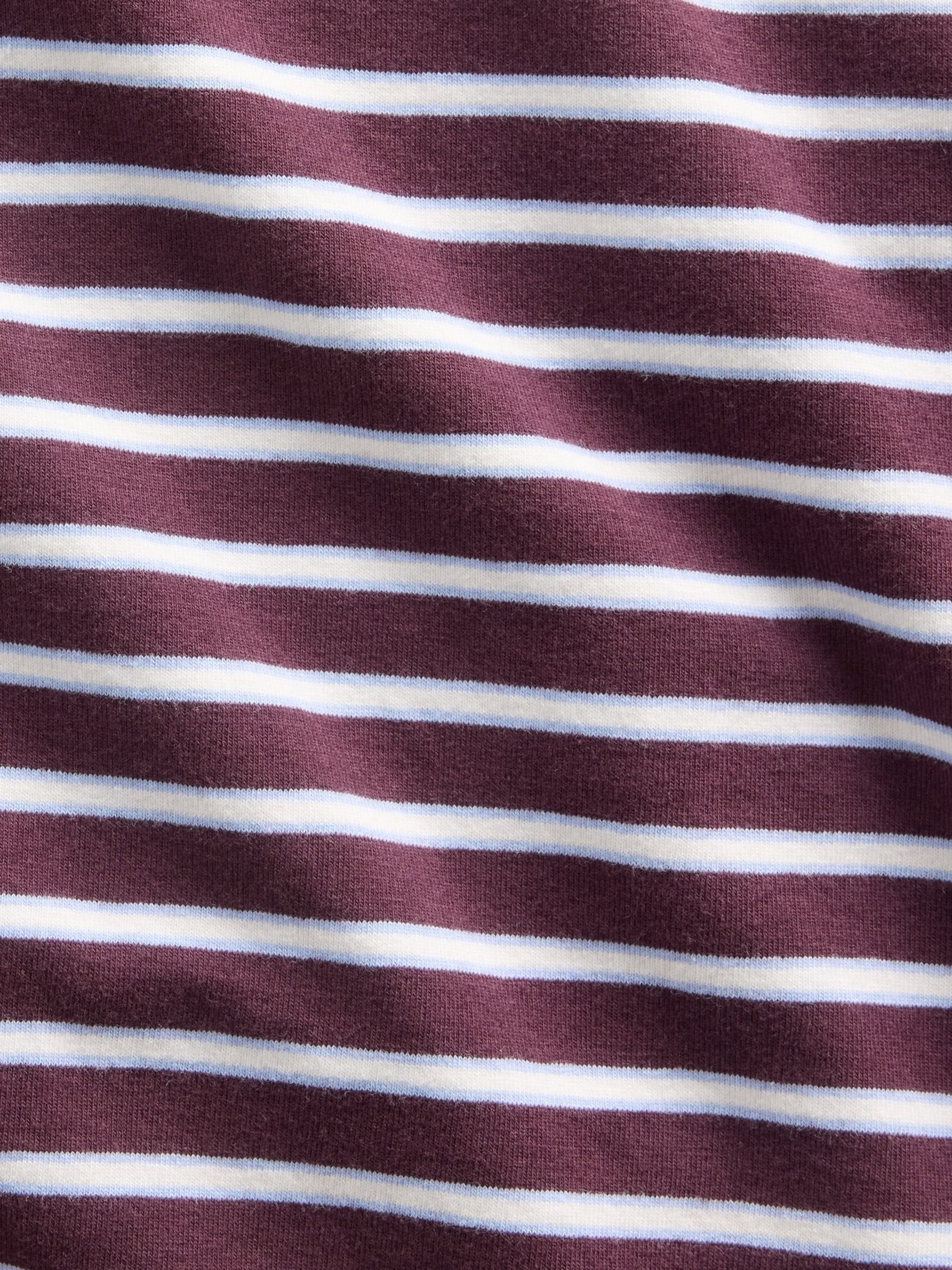 Burgundy Stripe Close Knit Jersey Short Sleeve T-Shirt - Image 4 of 4