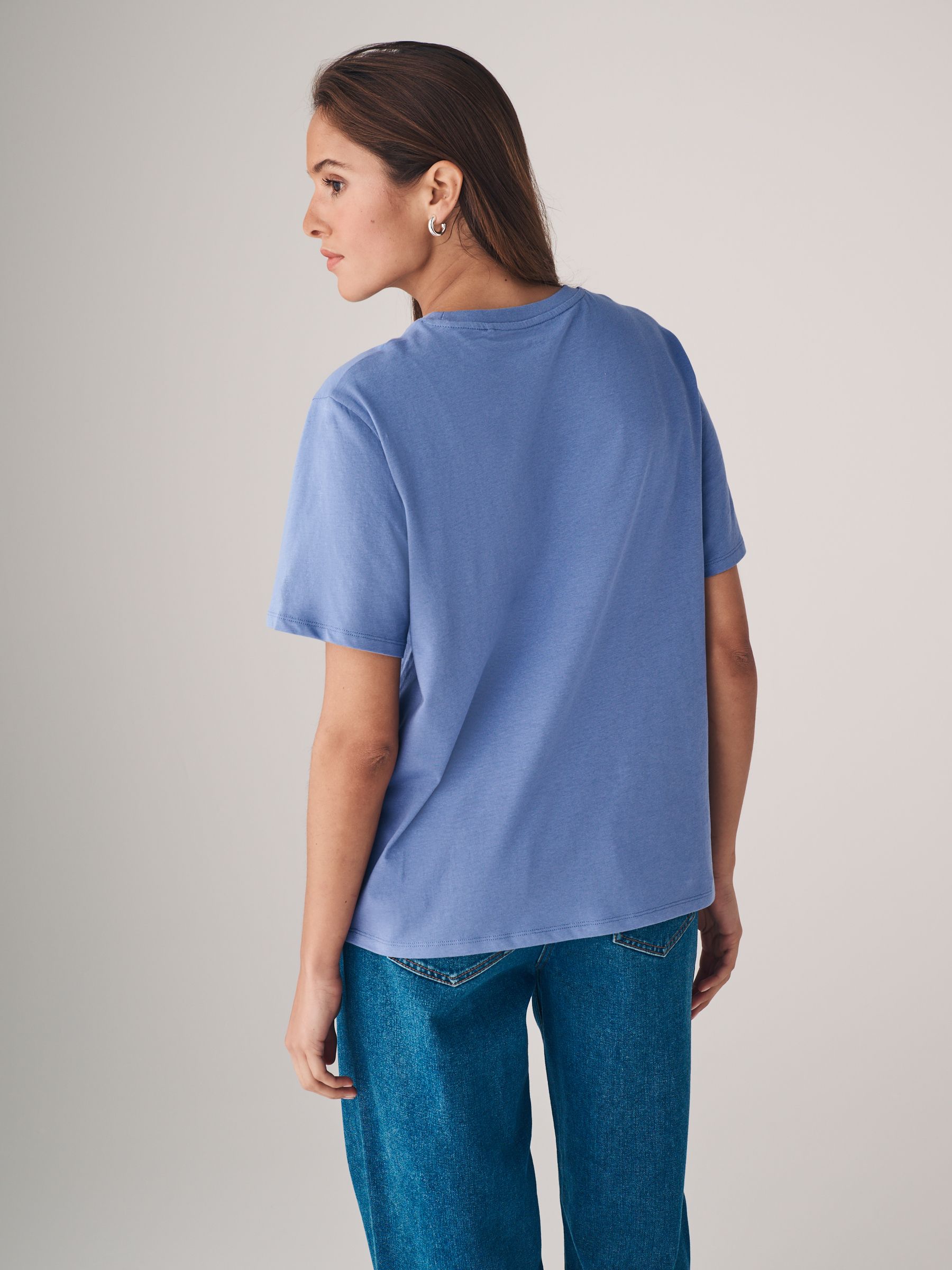 Navy Blue/Blue/Red/Cream/Navy&White Stripe - 5 Pack Relaxed T-Shirts - Image 3 of 13