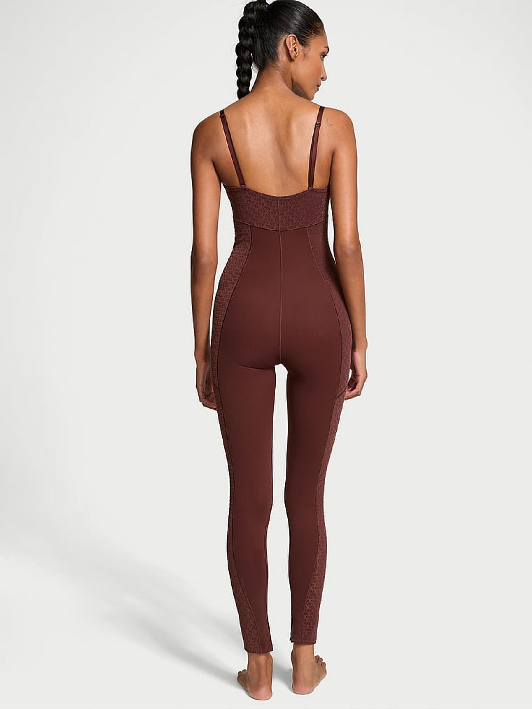 Burgundy Brown Elevate™ Logo Mesh Jumpsuit - Image 2 of 3