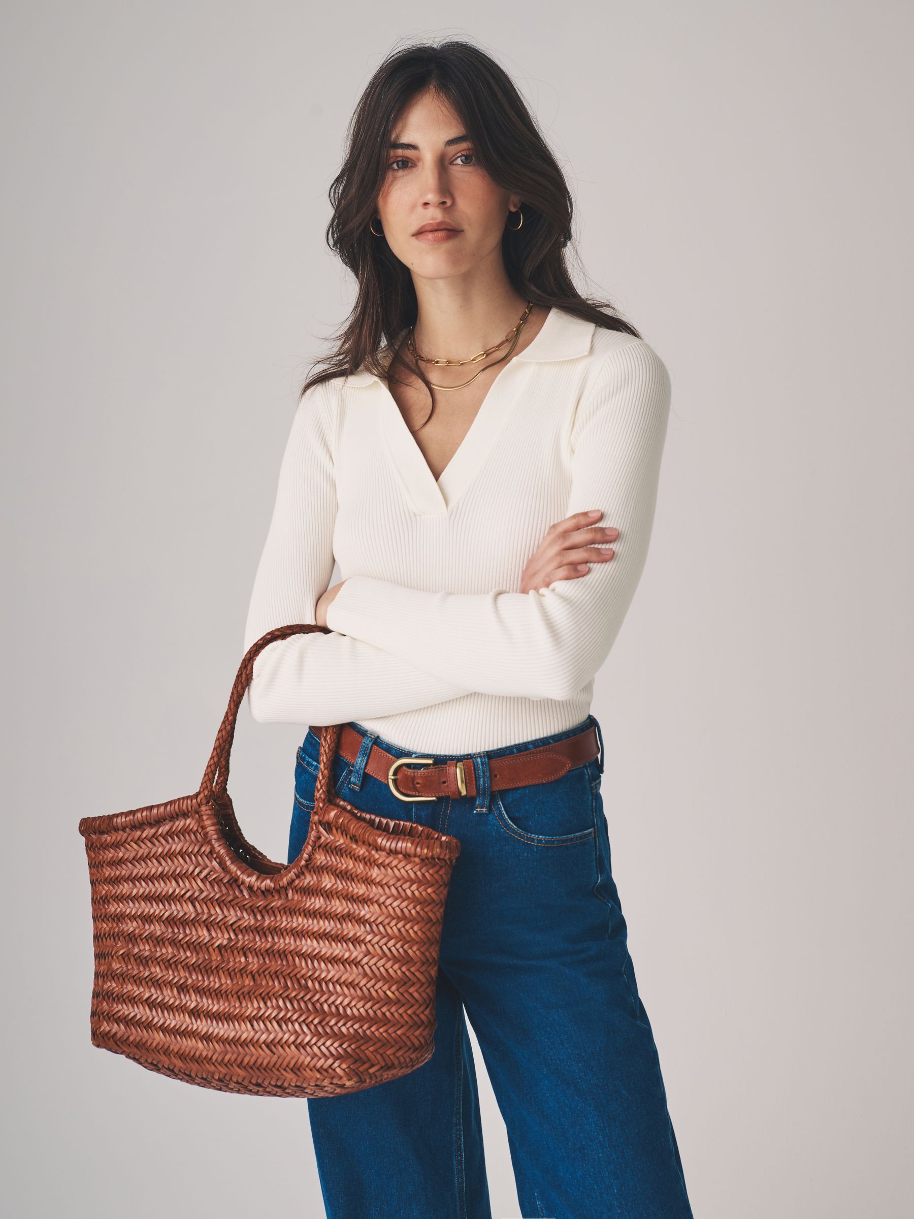 Ribbed Polo V-Neck Jumpers - Image 1 of 12
