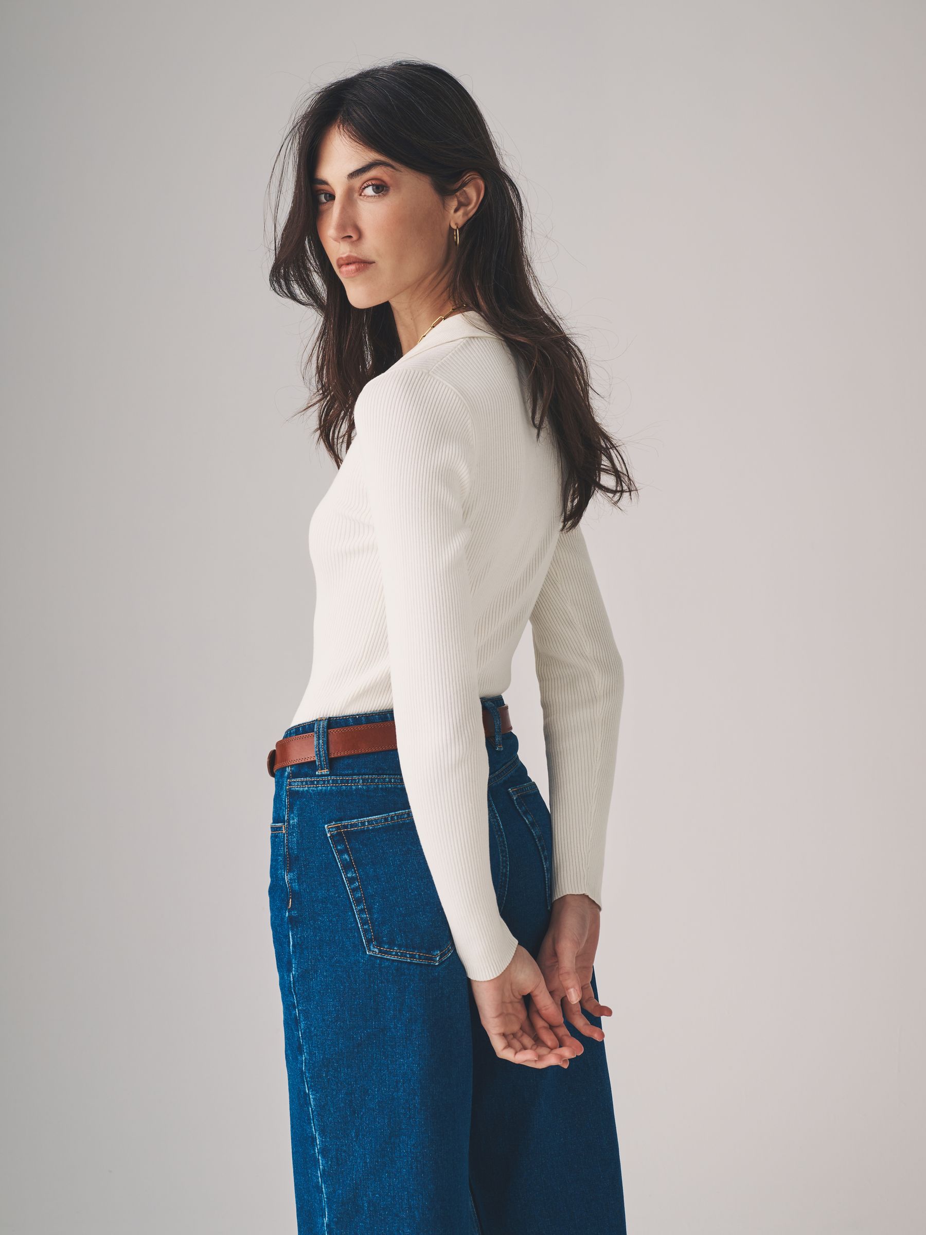 Ribbed Polo V-Neck Jumpers - Image 3 of 12