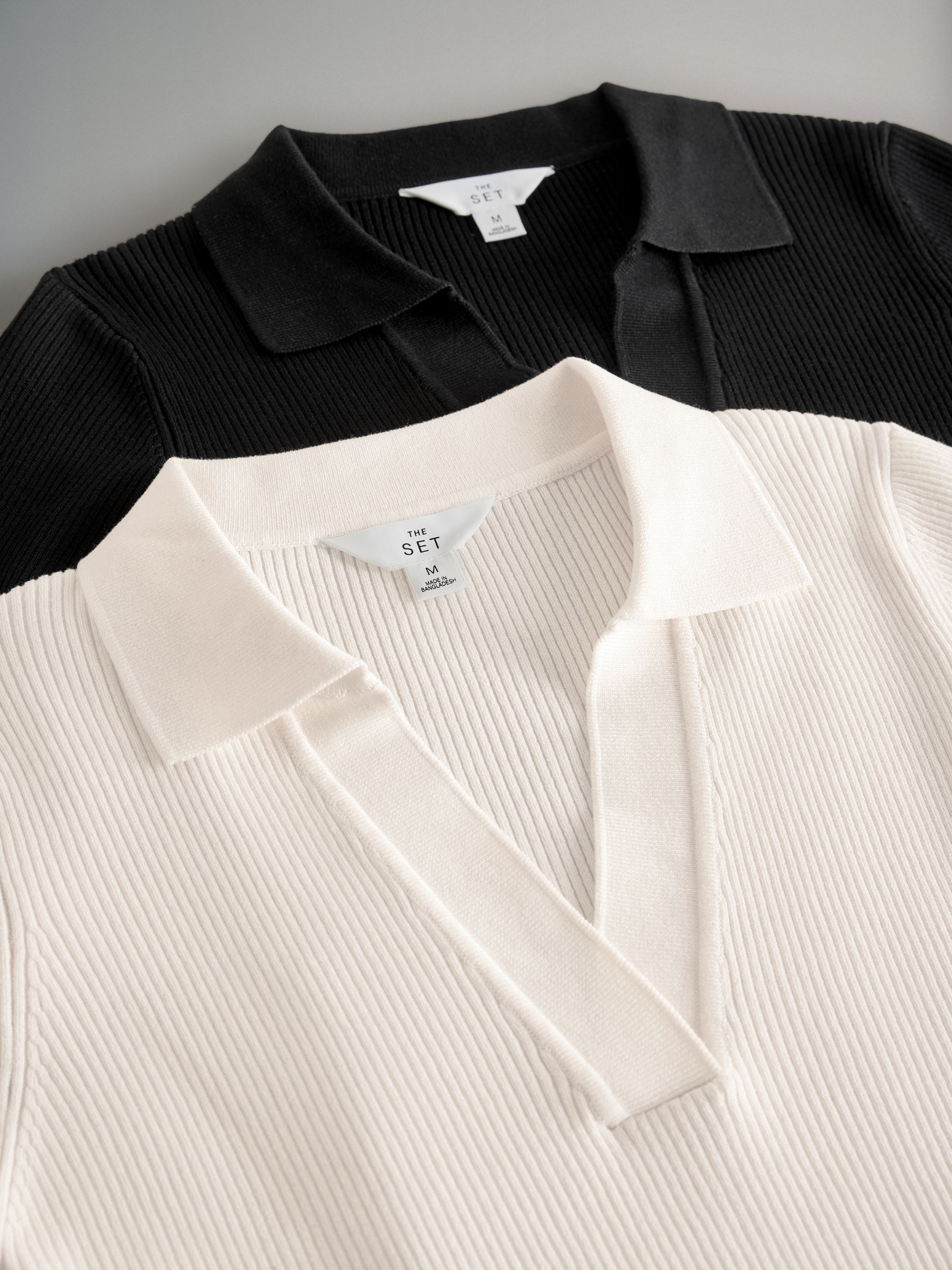 Ribbed Polo V-Neck Jumpers - Image 5 of 12