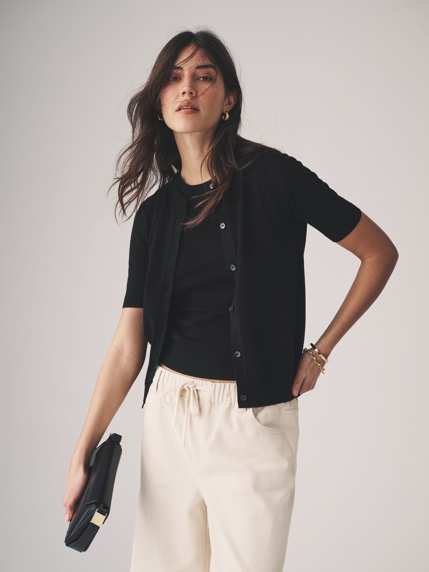 Black 2 Piece Vest & Cardigan Set - Image 1 of 11