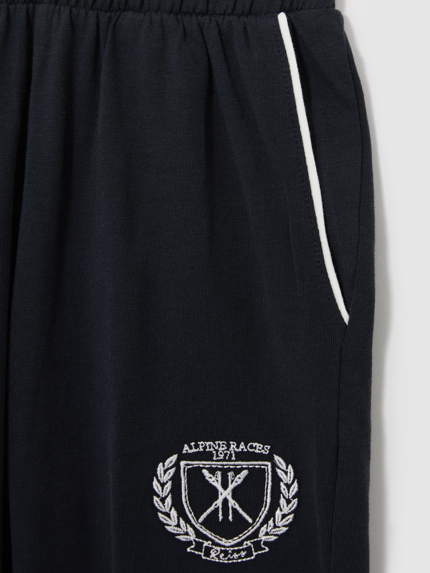 Alpine Races Cotton-Jersey Pyjamas in Navy - Image 5 of 5