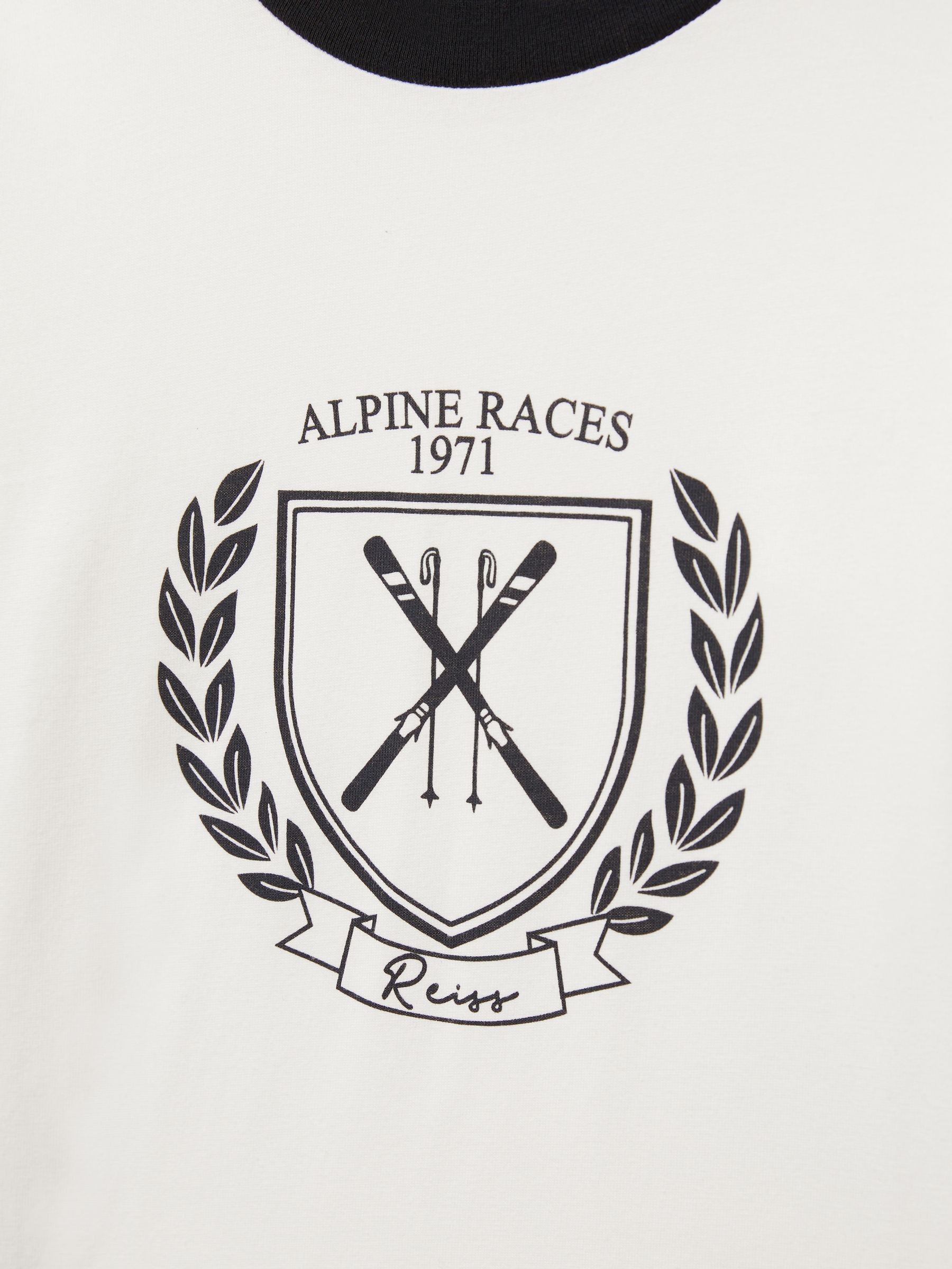 Alpine Races Cotton-Jersey Pyjamas in White/Navy - Image 4 of 5