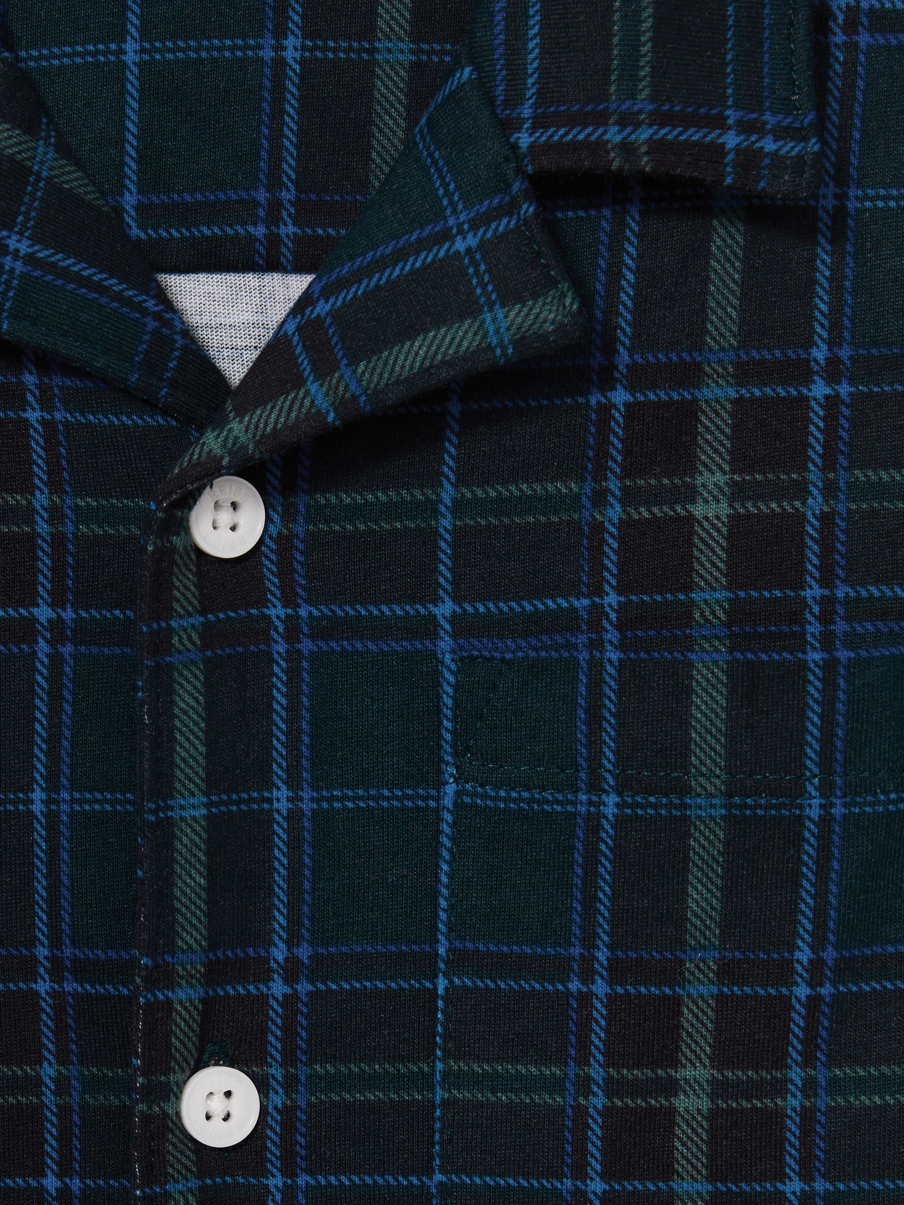 3-9 yrs Brushed-Cotton Check Pyjama Set in Green/Navy/White - Image 5 of 5