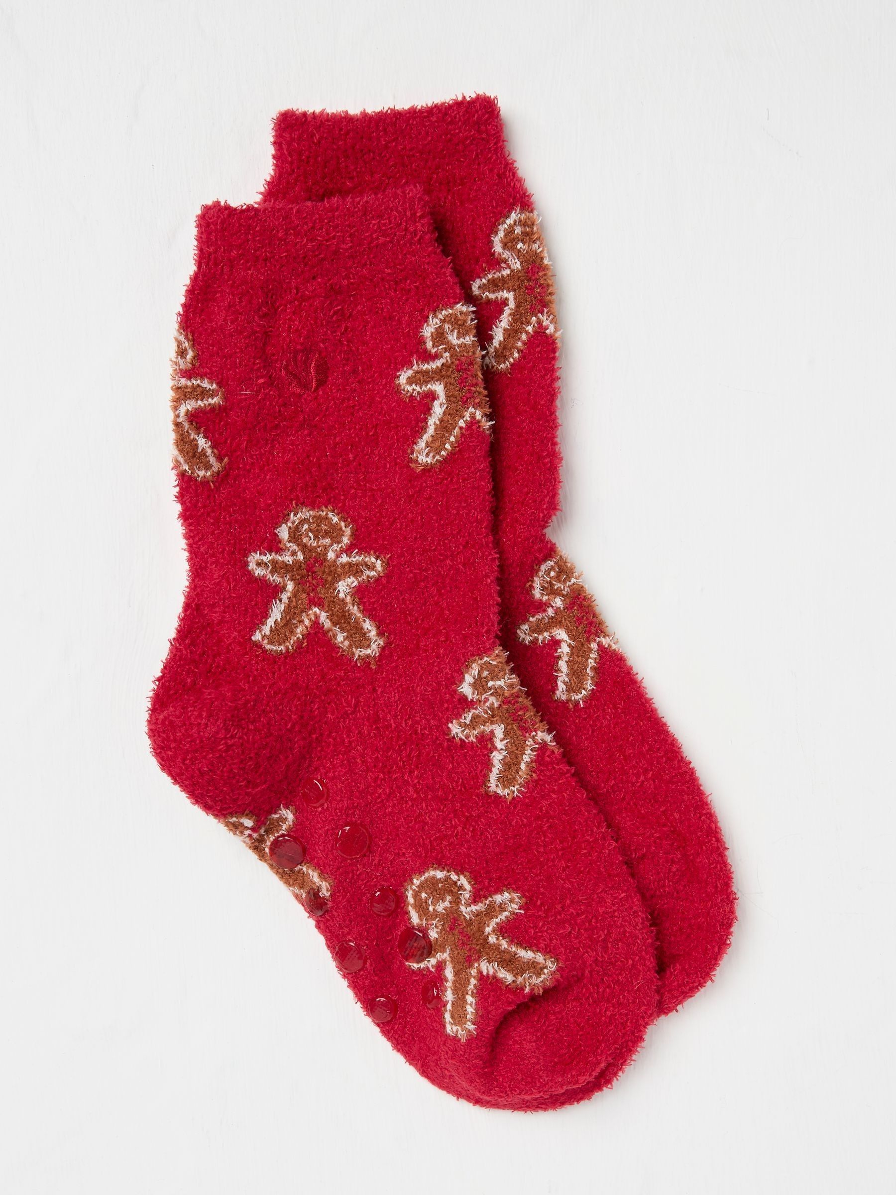 Red Gingerbread Socks 1 Pack - Image 1 of 2