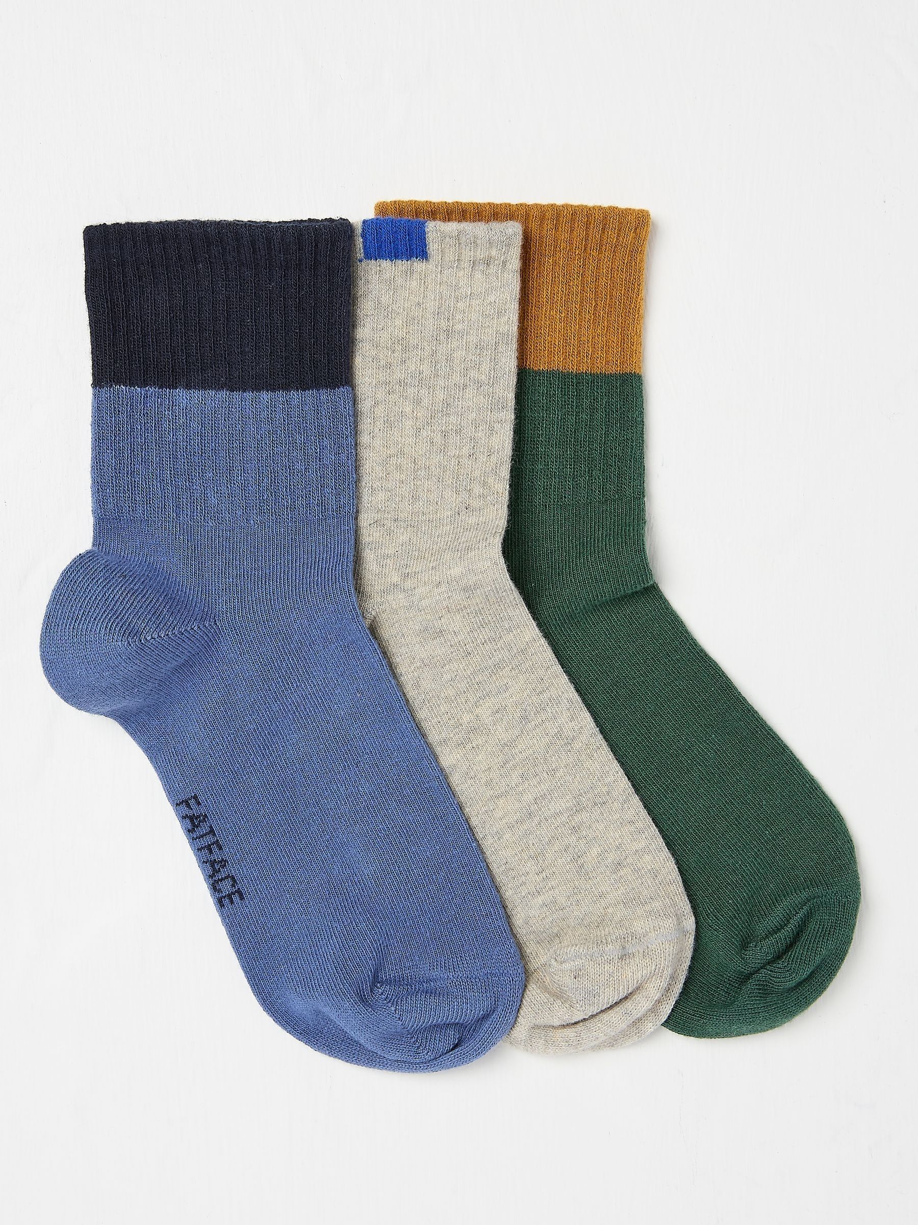 Blue Sports Socks 3 Pack - Image 1 of 2 Blue Sports Socks 3 Pack - Image 1 of 2