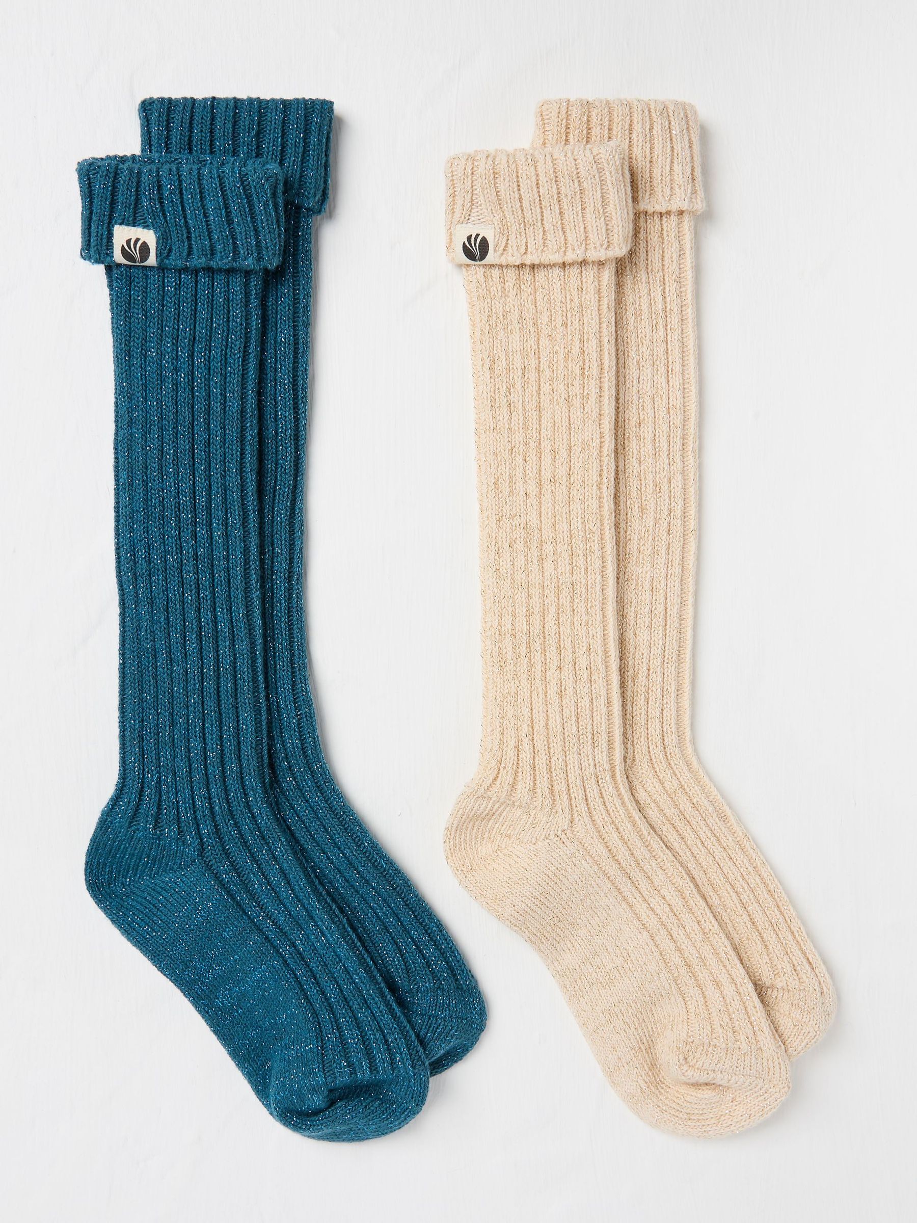 Natural Knee Socks 2 Pack - Image 1 of 2