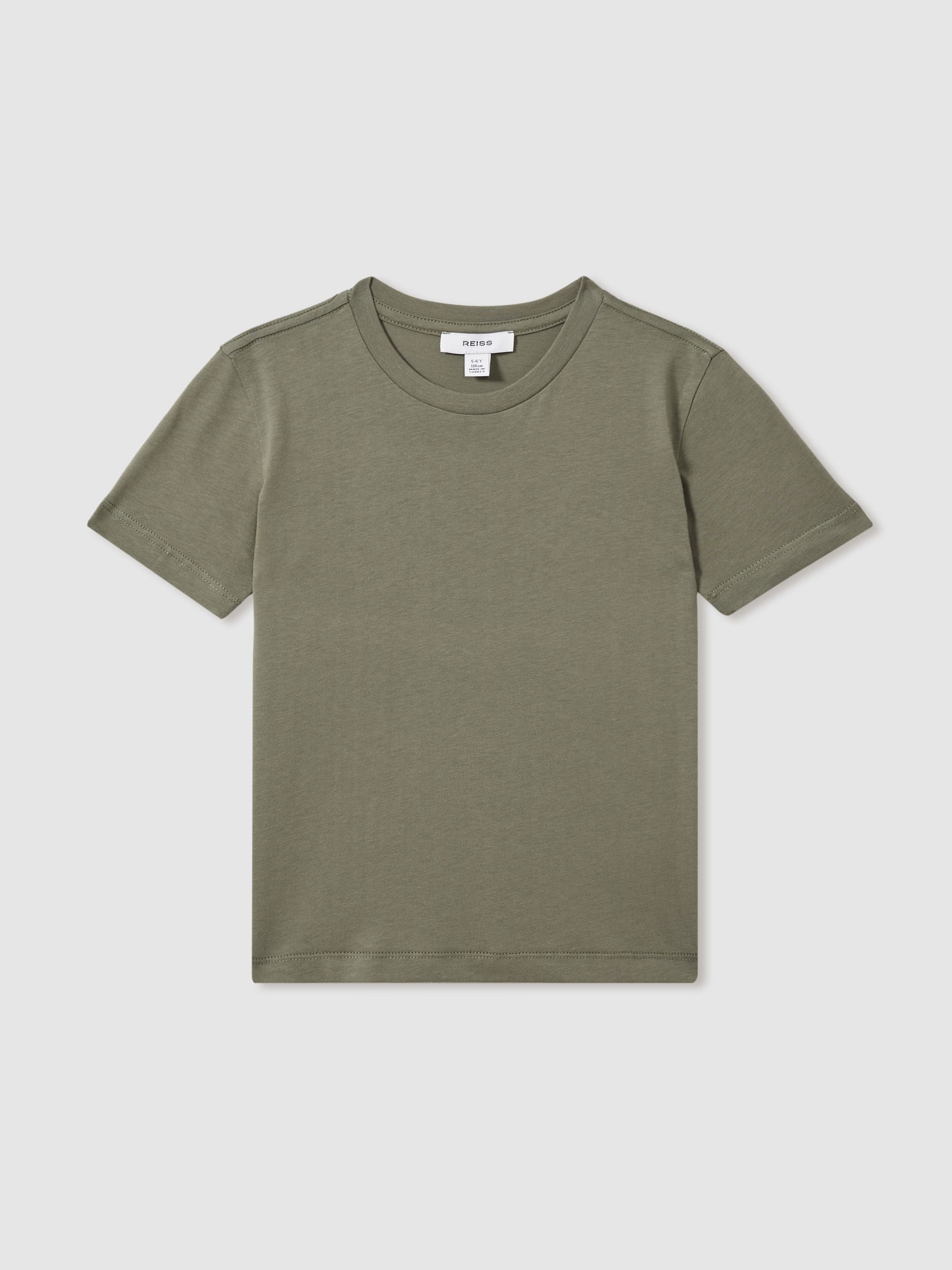 9-13 yrs Cotton Crew Neck T-Shirt in Lichen Green - Image 1 of 1