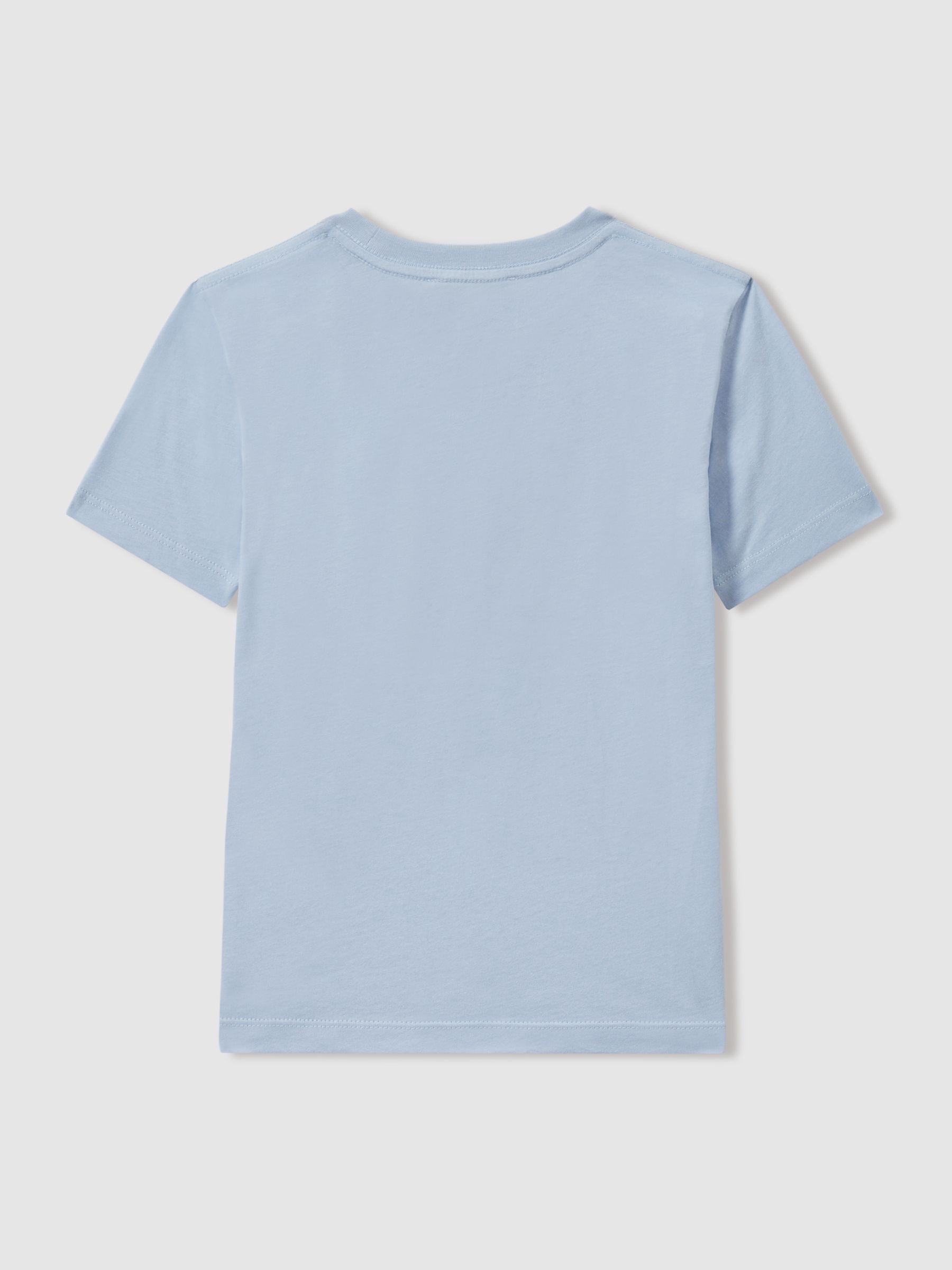 9-13 yrs Cotton Crew Neck T-Shirt in Soft Blue - Image 2 of 3 9-13 yrs Cotton Crew Neck T-Shirt in Soft Blue - Image 2 of 3