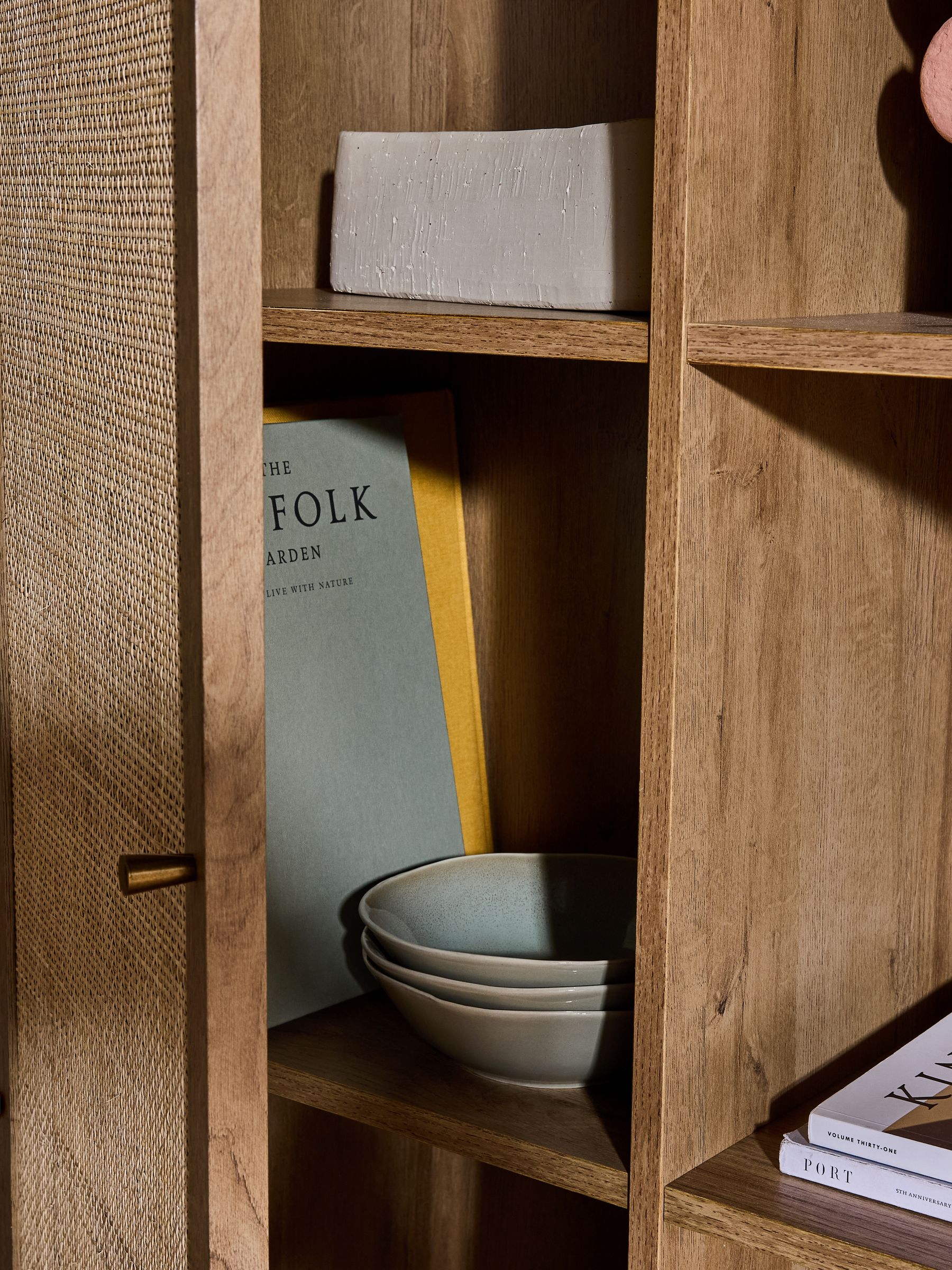 Pavia Rattan Bookcase in Oak Effect - Image 2 of 5