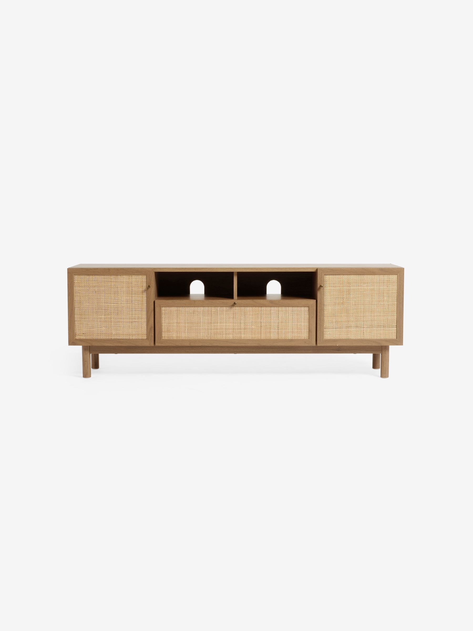 Pavia Rattan Superwide Up to 50 Inch TV Unit in Oak Effect - Image 5 of 5