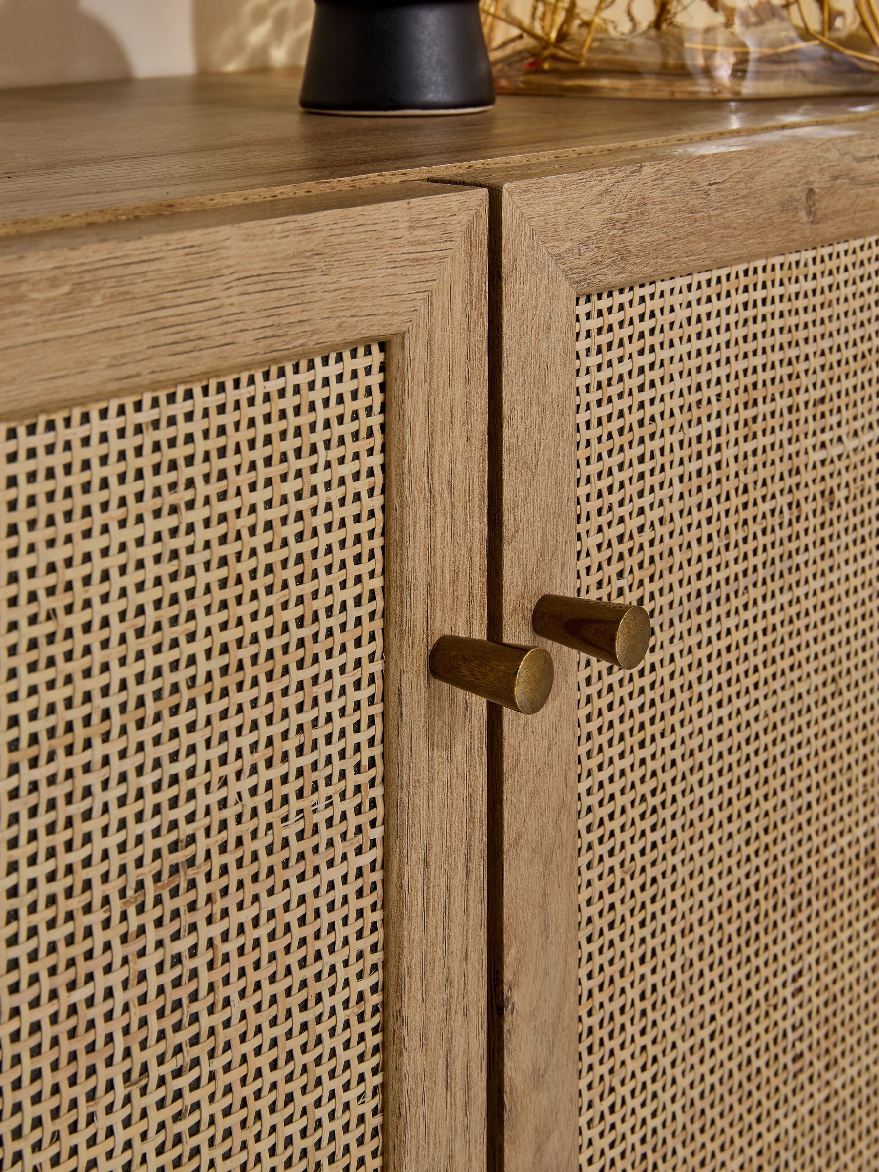 Pavia Rattan Small Sideboard in Oak Effect - Image 3 of 4
