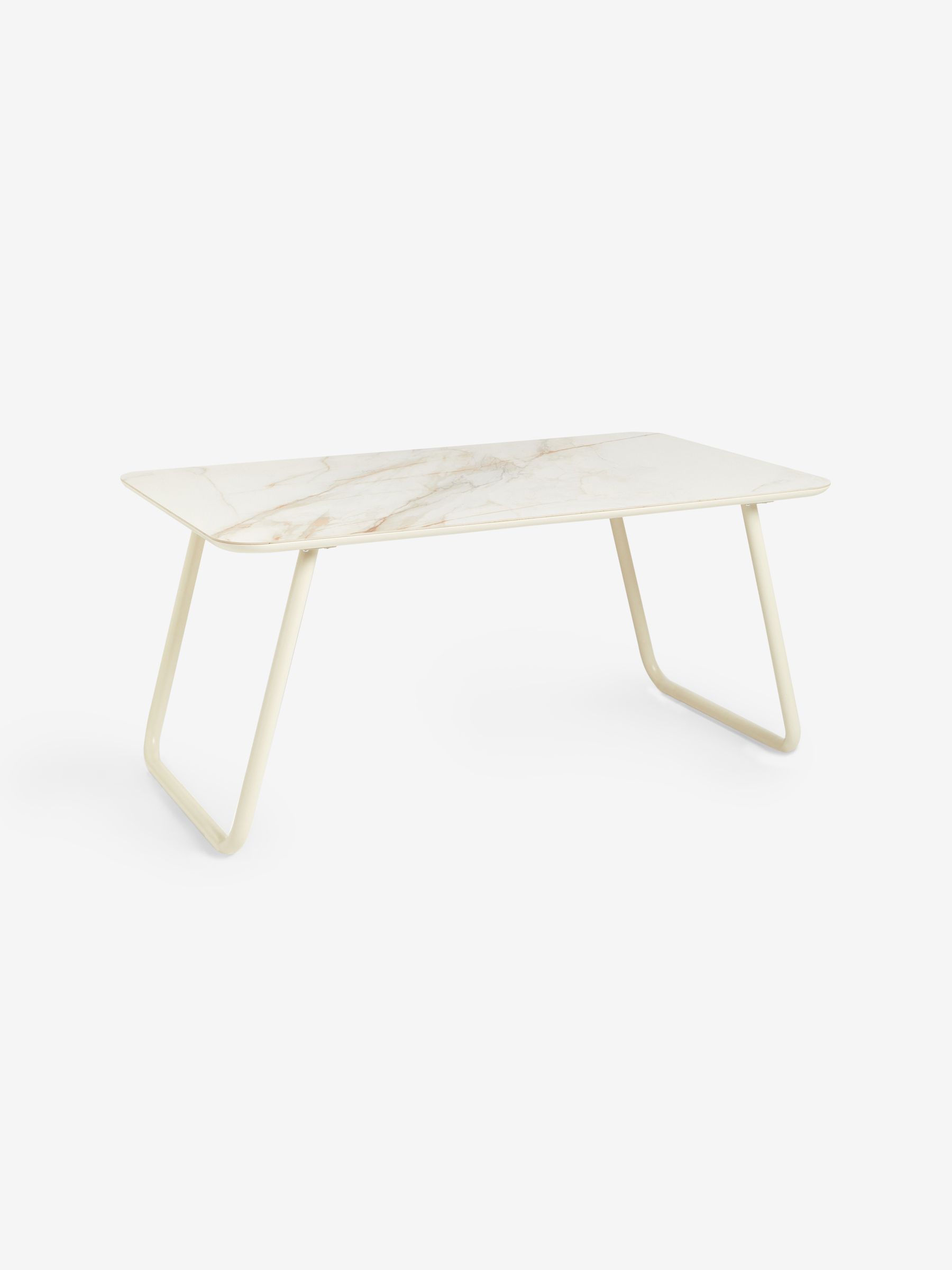 Dwyer Ceramic Marble 6 Seater Fixed Dining Table in White - Image 4 of 5