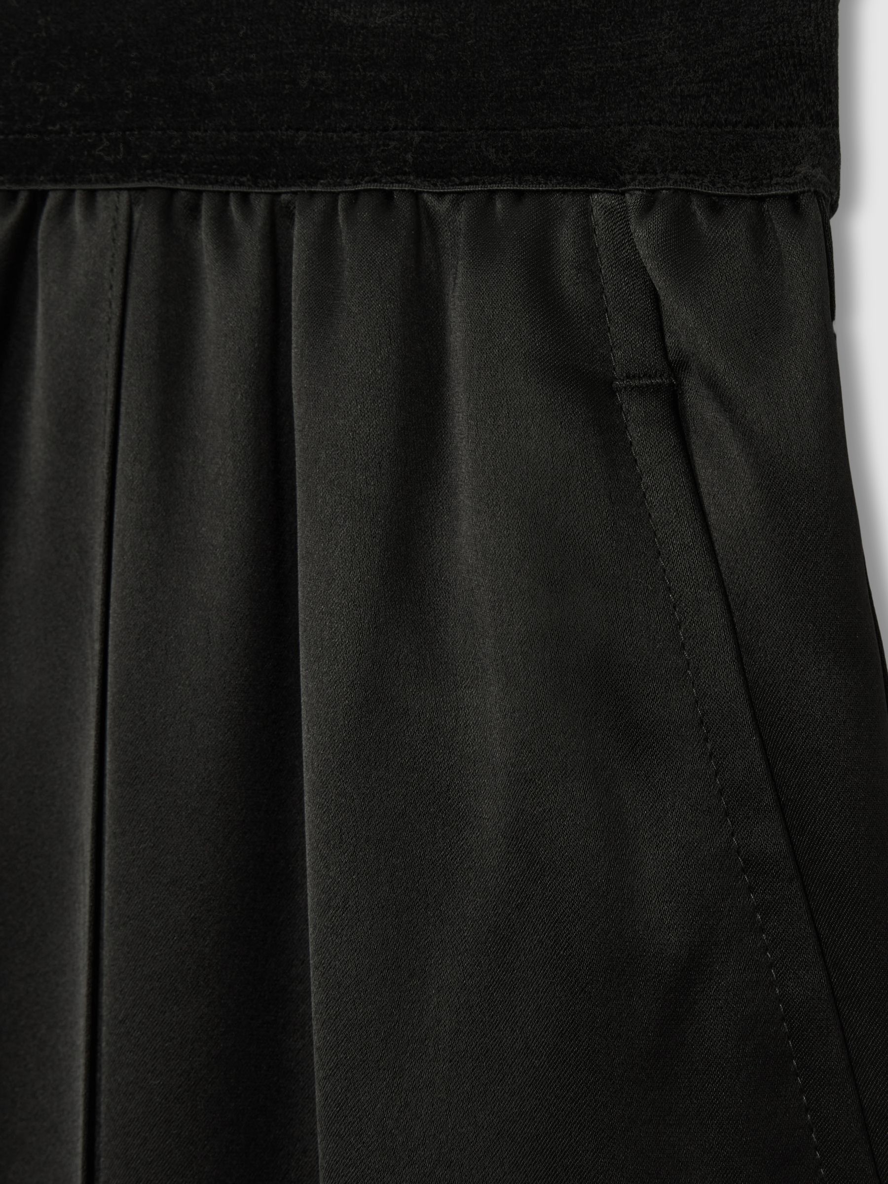 Satin Elasticated Tapered Trousers in Black - Image 6 of 6