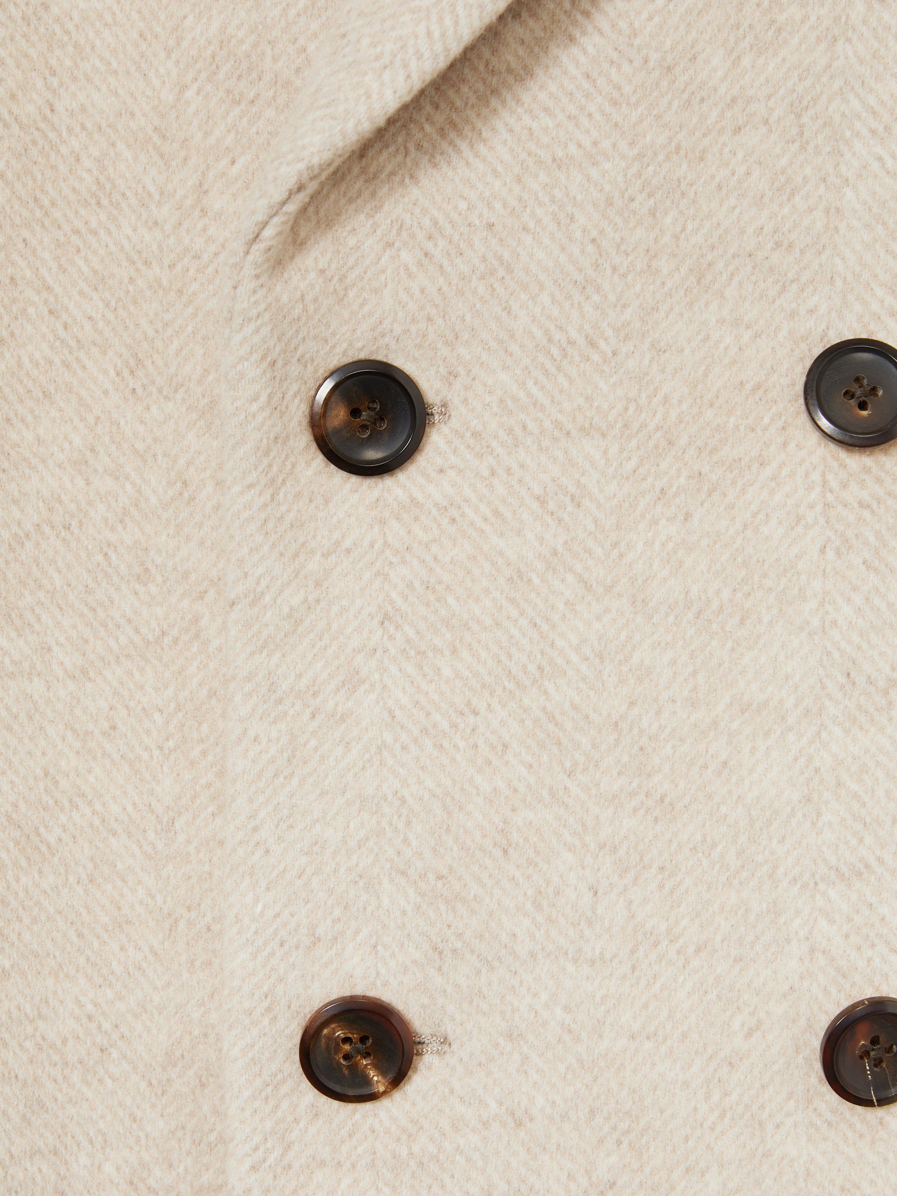 Wool-Blend Double-Breasted Coat in Oatmeal - Image 5 of 7