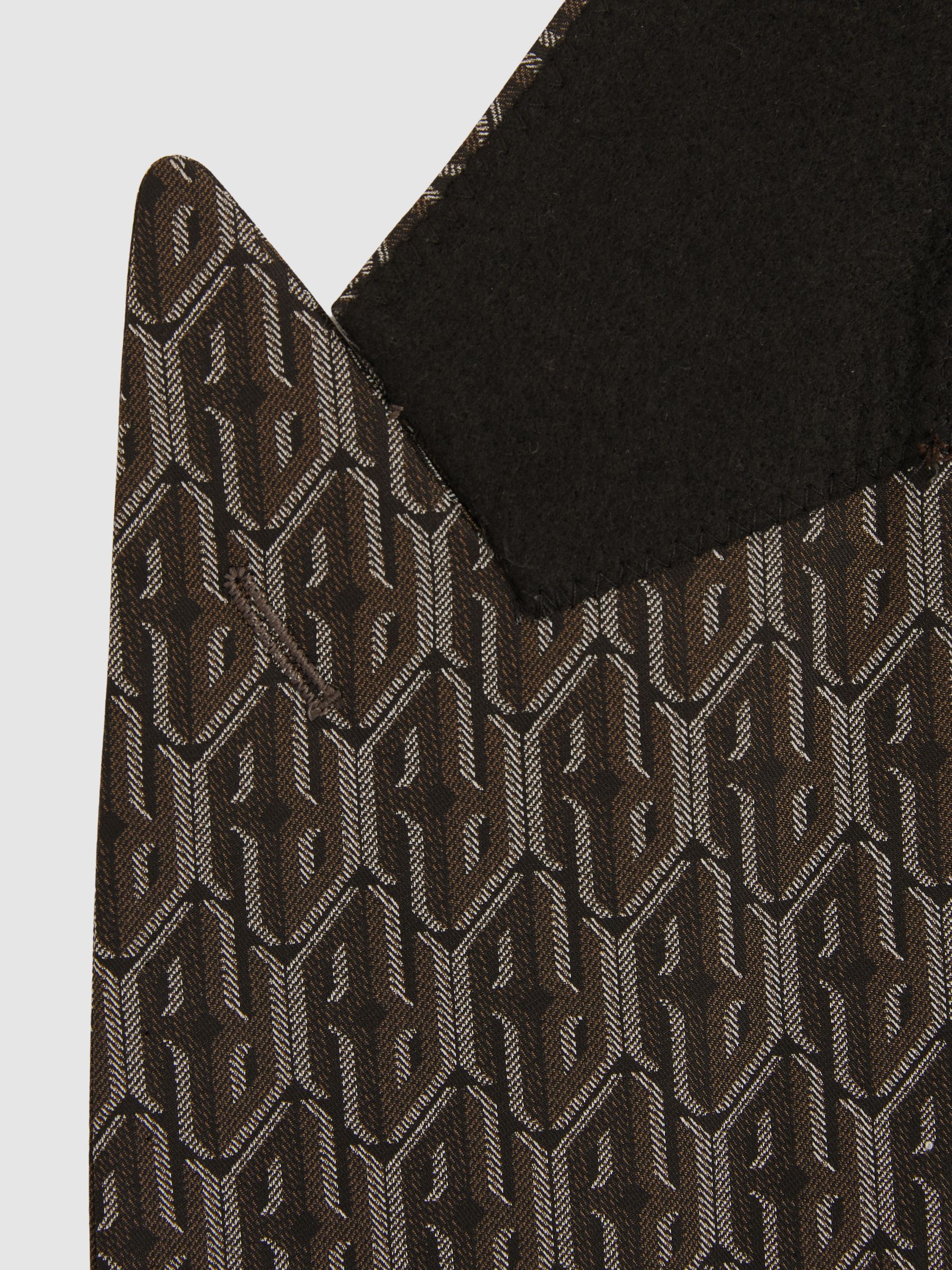Monogram-Jacquard Twill Blazer in Chocolate Brown - Image 6 of 7