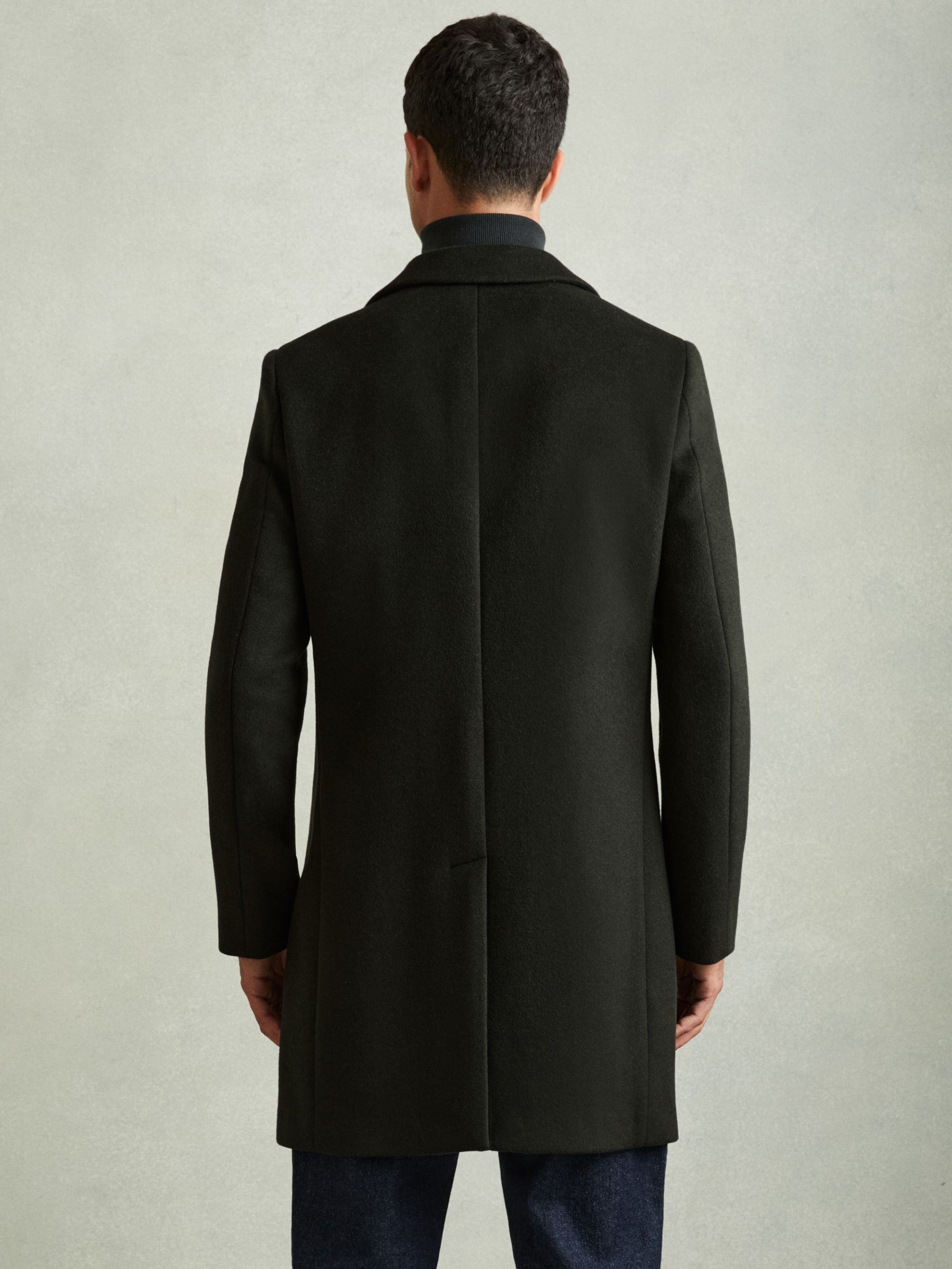 Wool-Blend Double-Breasted Coat in Dark Green - Image 5 of 6