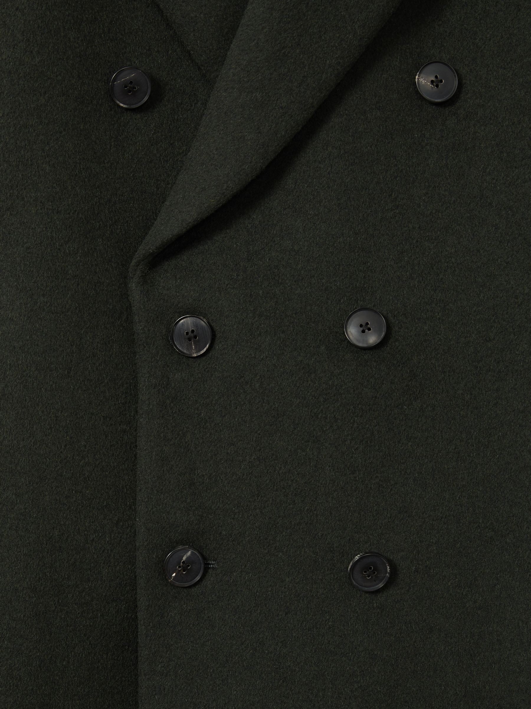 Wool-Blend Double-Breasted Coat in Dark Green - Image 6 of 6