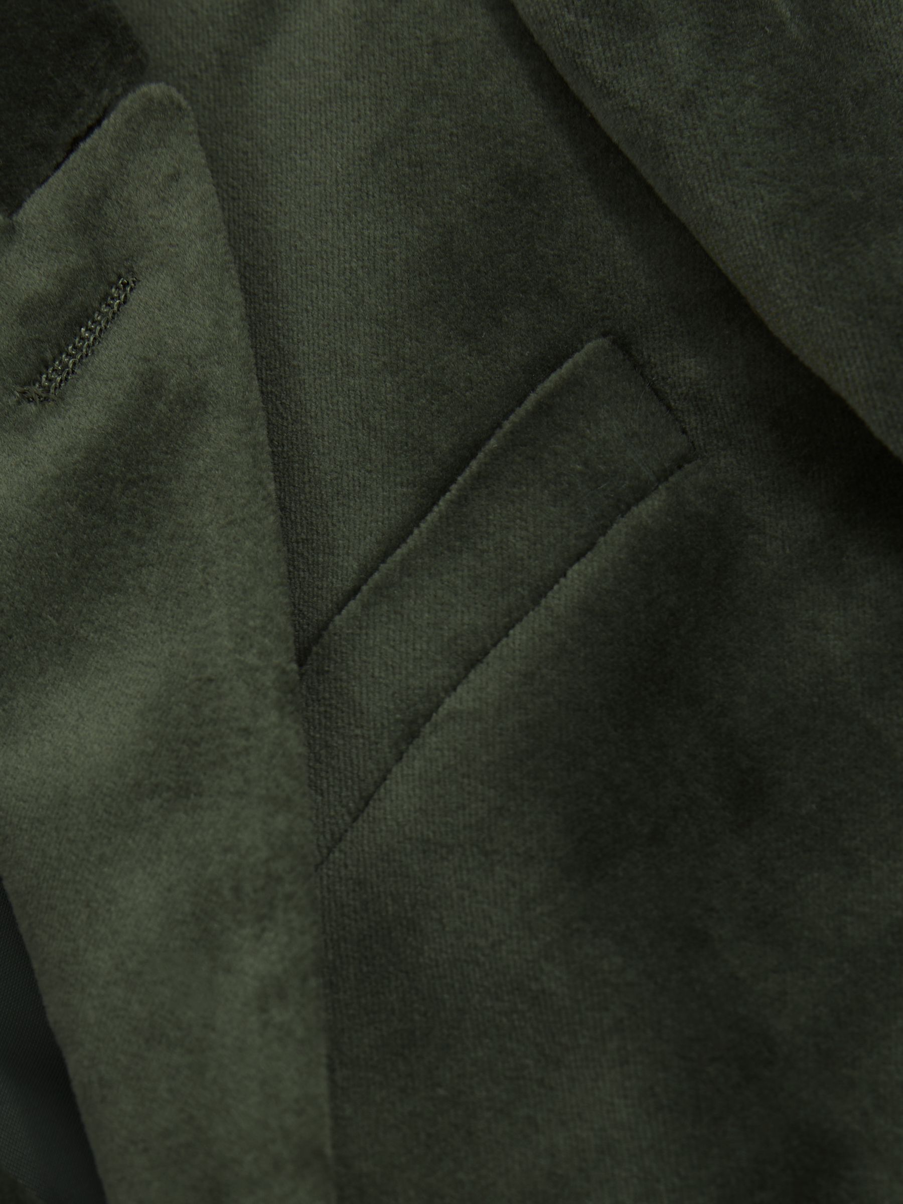 Velvet Single Breasted Blazer in Sage Green - Image 4 of 4