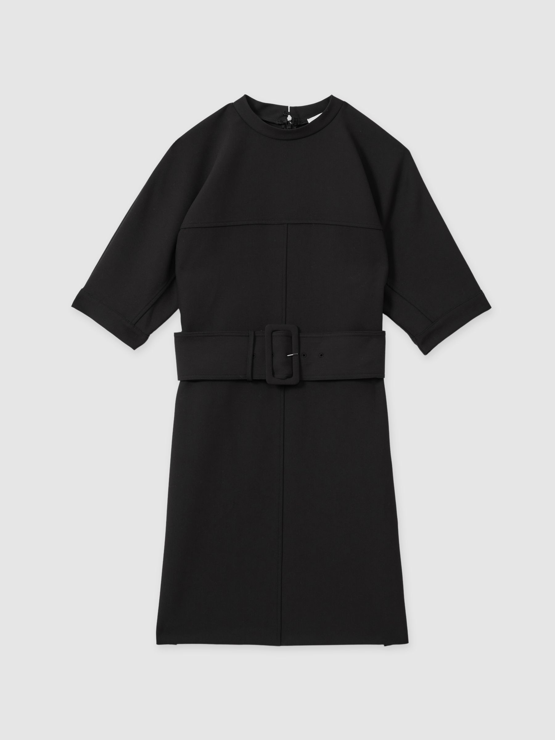 Belted Mini Dress in Black - Image 2 of 5