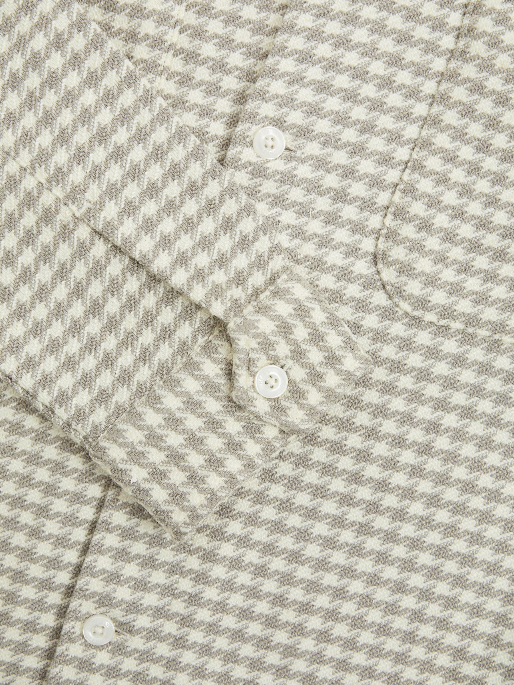 Dogtooth Twill Overshirt in Grey/White - Image 6 of 6