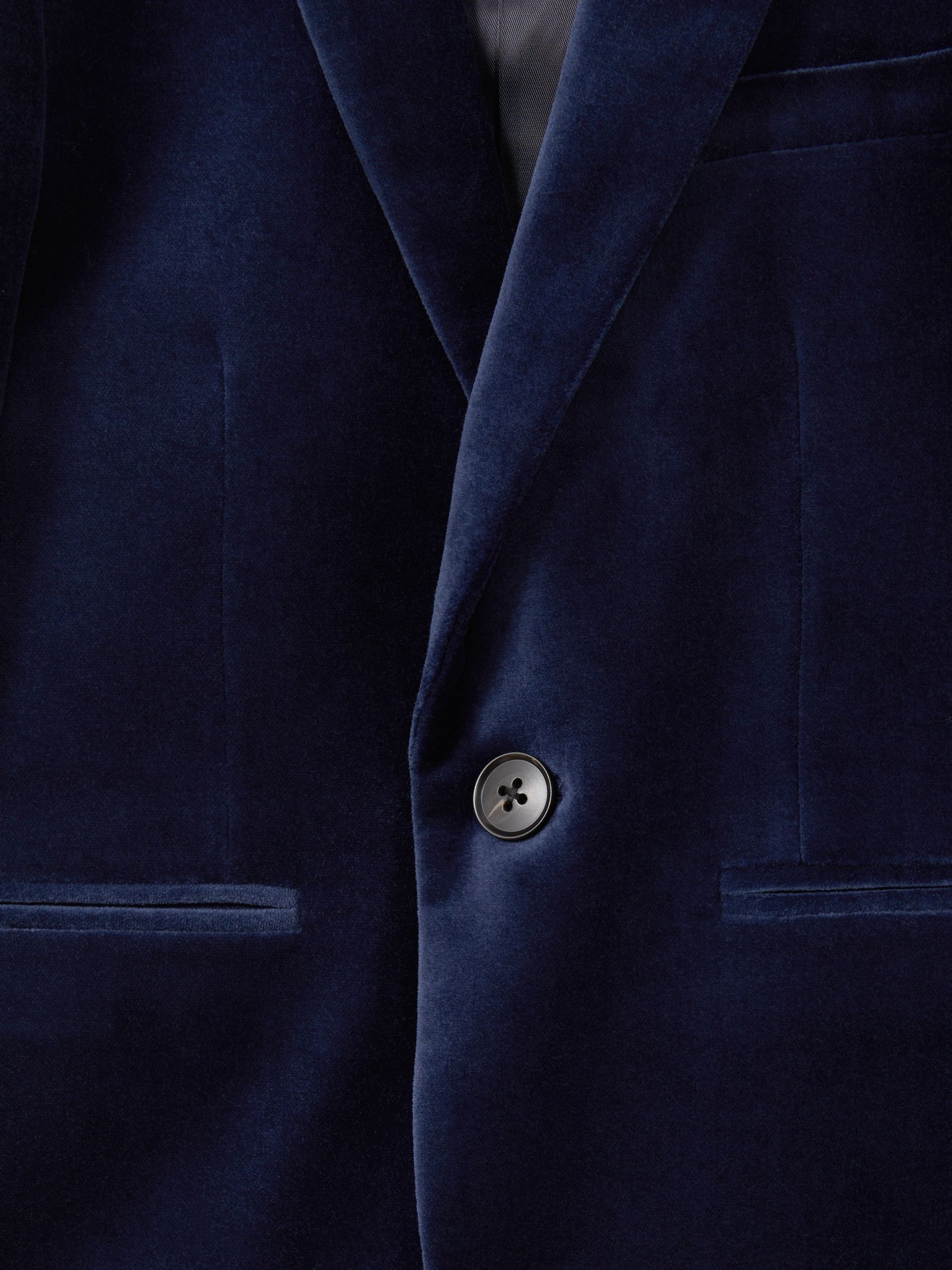 Velvet Single Breasted Blazer in Baltic Blue - Image 3 of 4