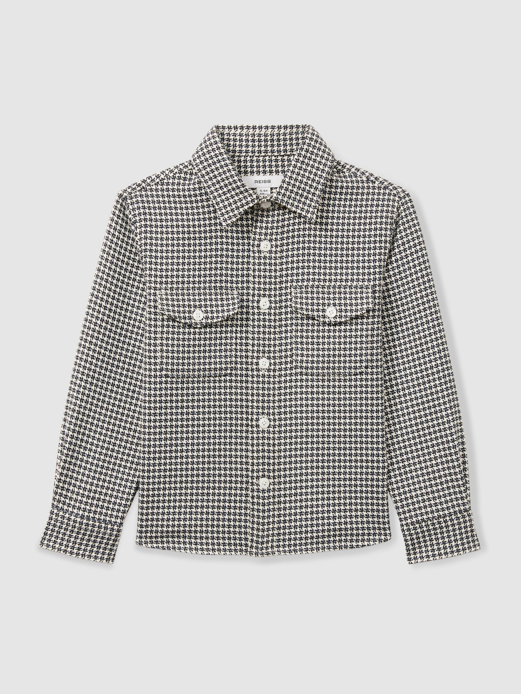 Dogtooth-Twill Overshirt in Blue - Image 1 of 4