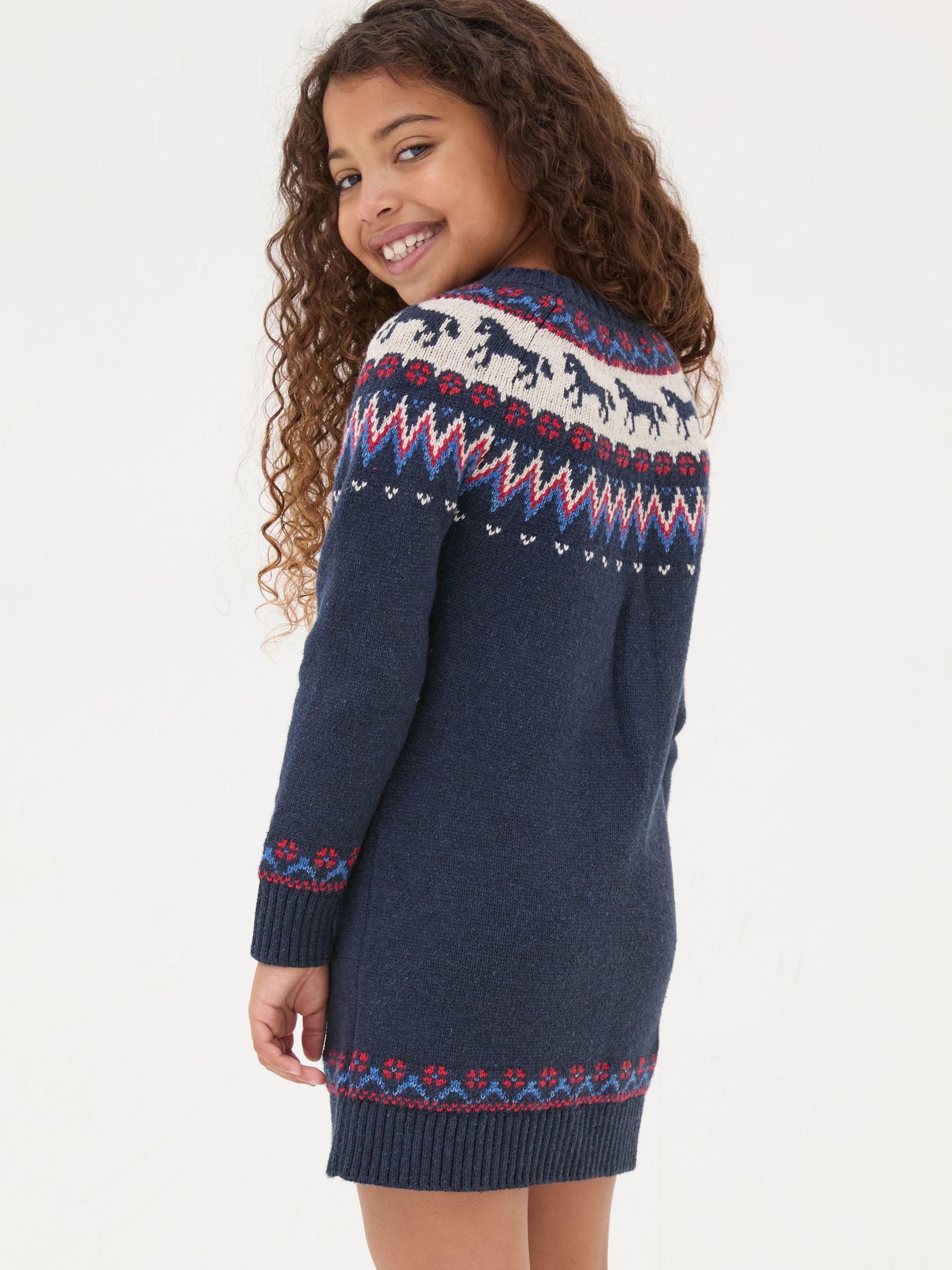Multi Fairisle Pattern Horse Knitted Dress - Image 2 of 5