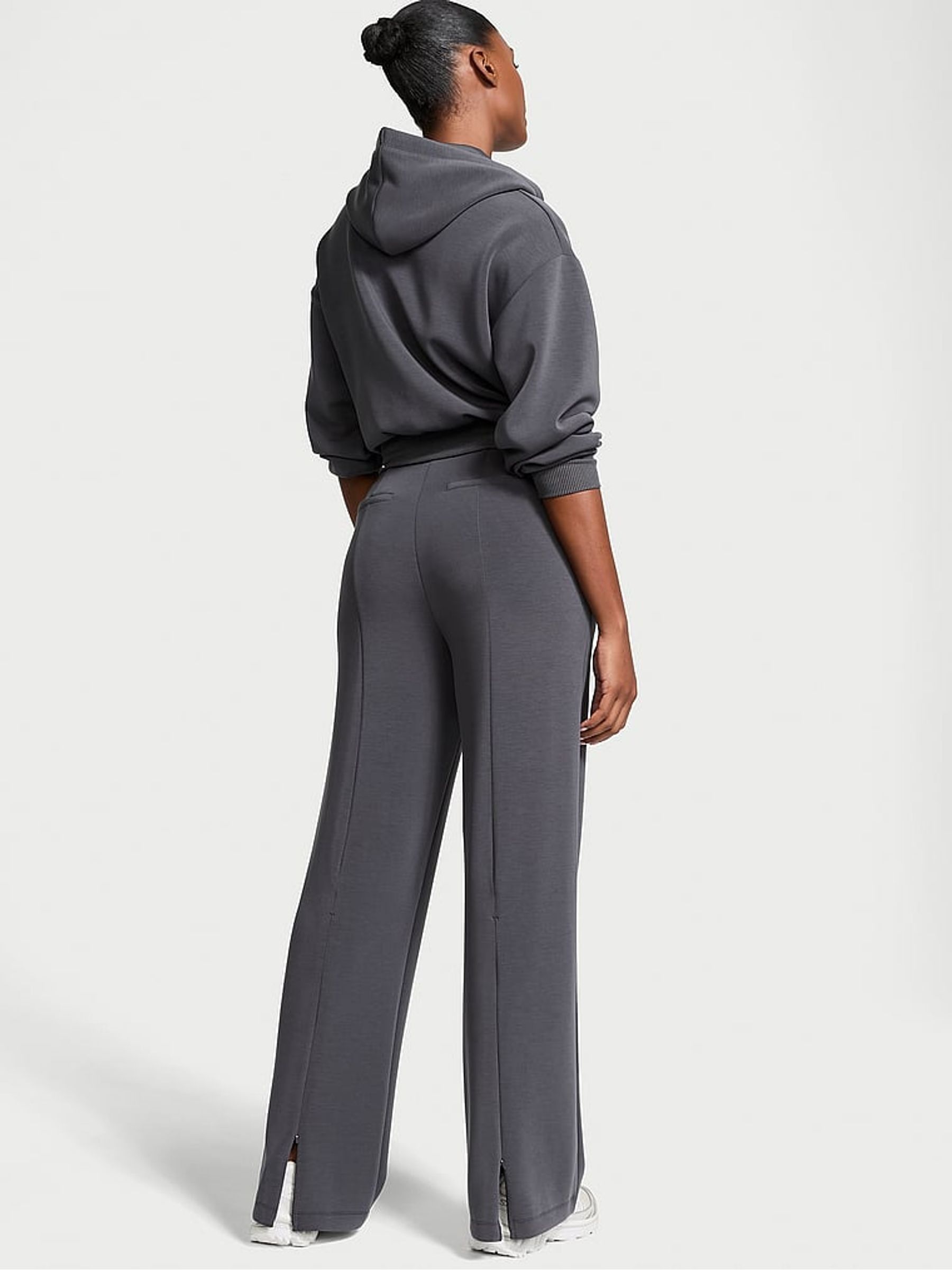 Grey Wide Leg Featherweight Knit Joggers - Image 2 of 5