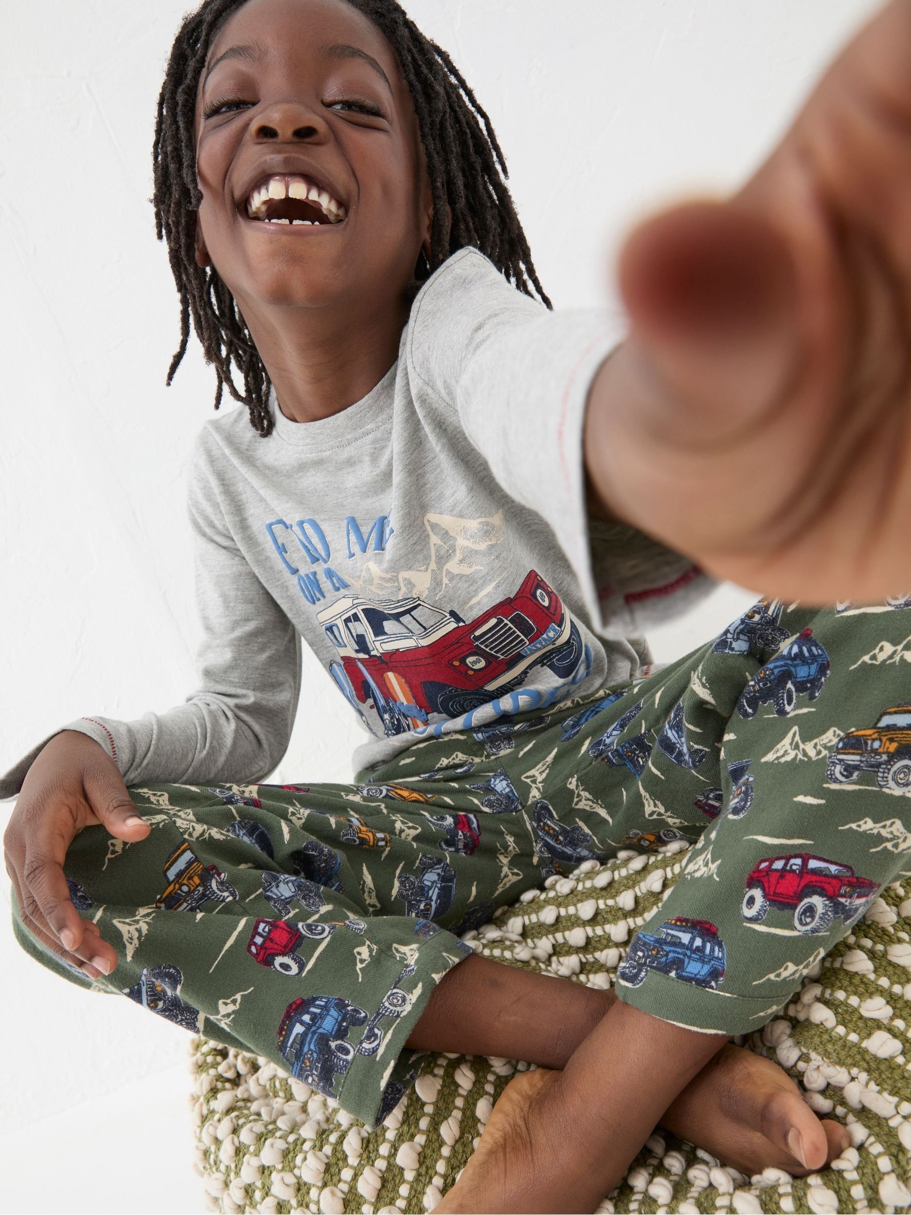 Khaki Green Vehicles Pyjama Set - Image 3 of 5