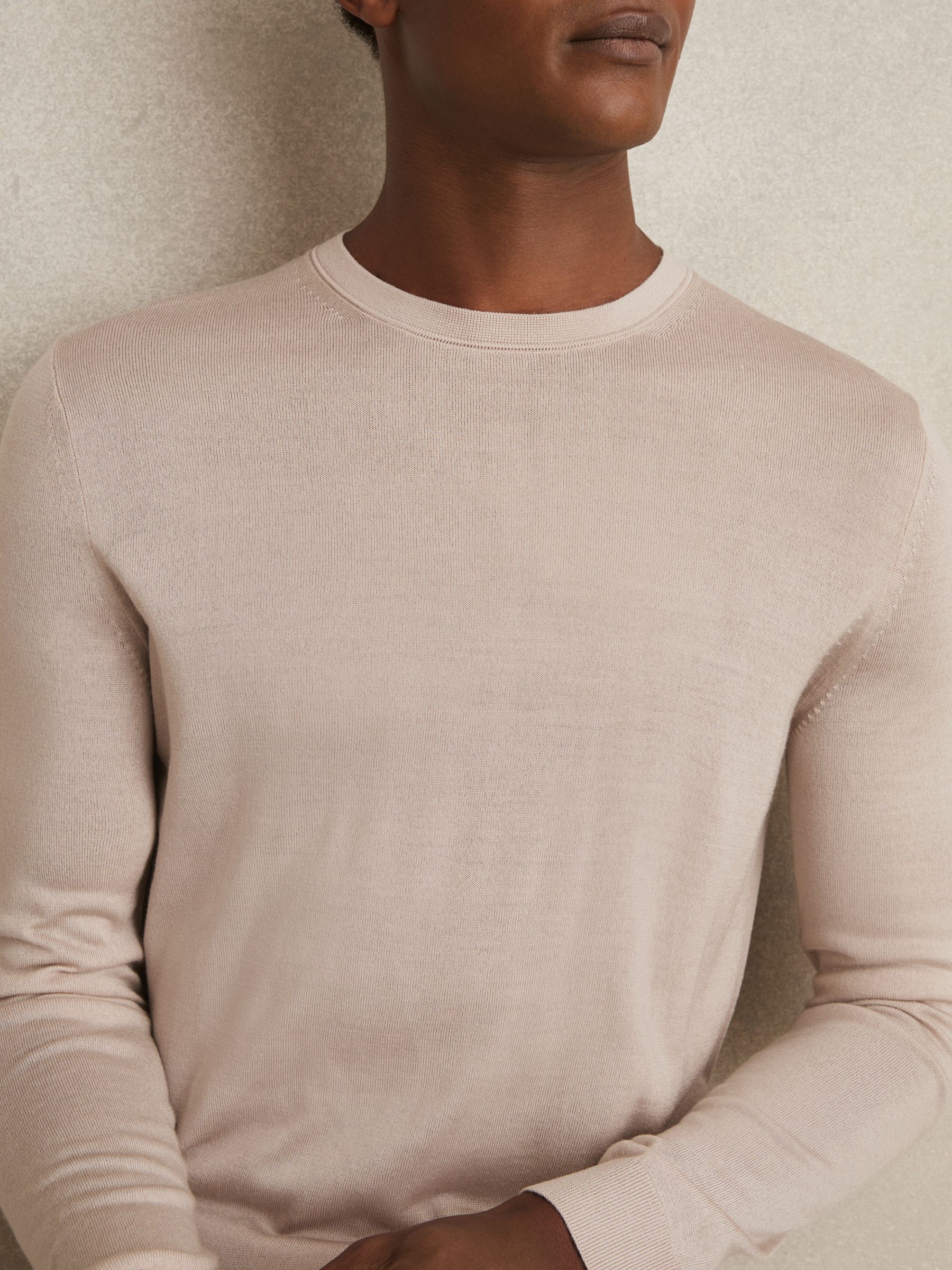 Wool-Blend Crew-Neck Jumper in Sand - Image 3 of 5