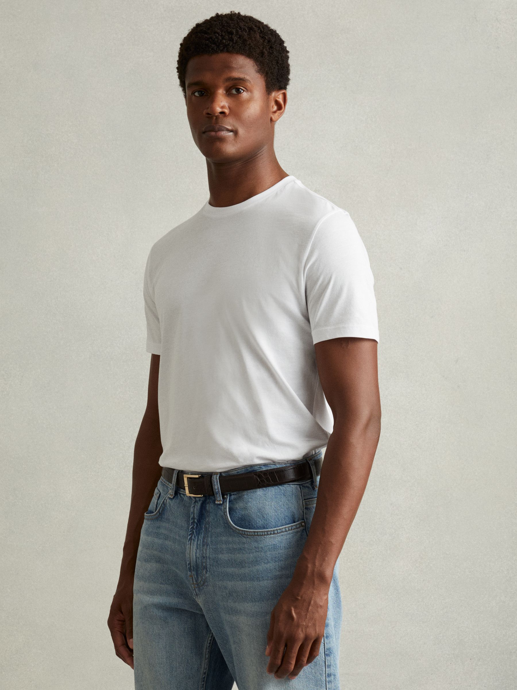 3-Pack of T-Shirts with Cotton in Camel/Pistachio/White - Image 1 of 8