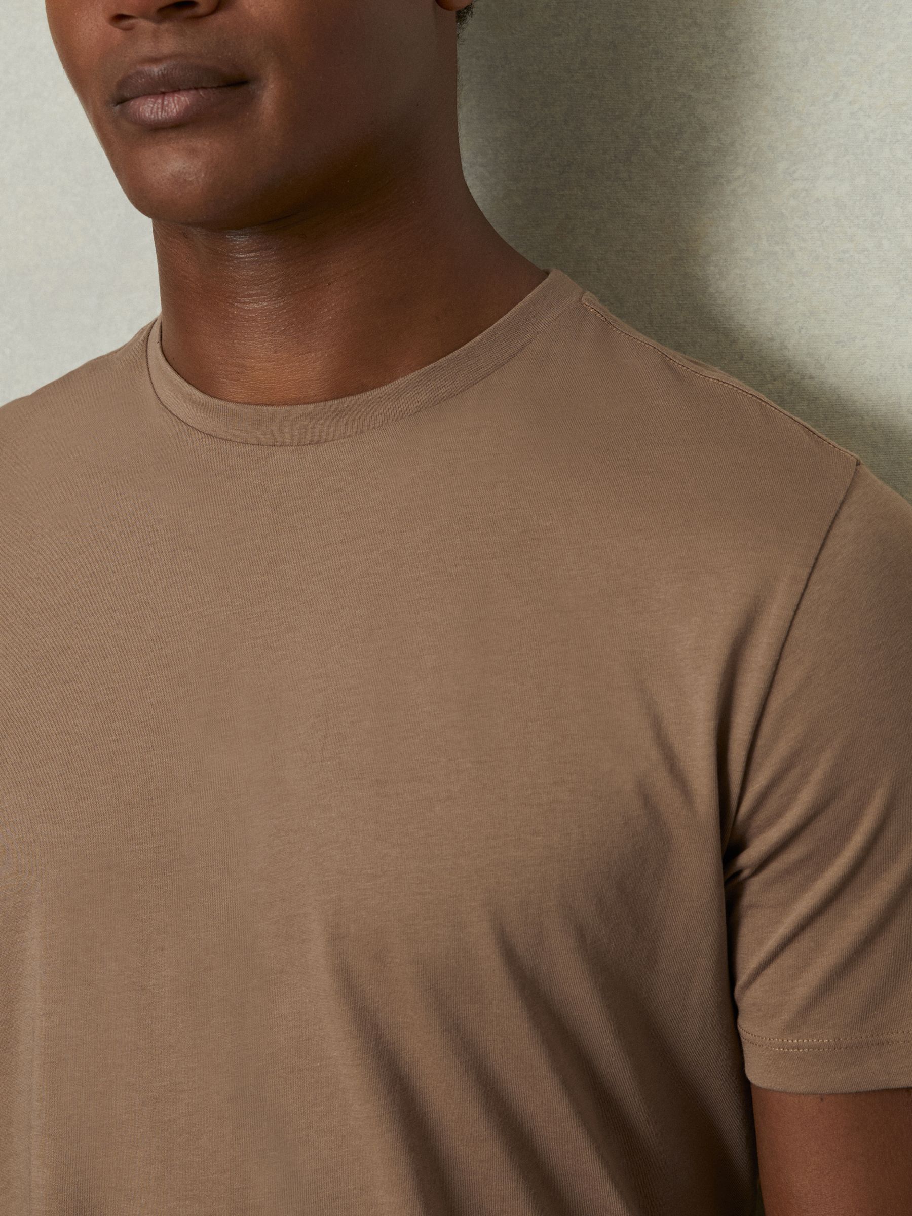 3-Pack of T-Shirts with Cotton in Camel/Pistachio/White - Image 6 of 8