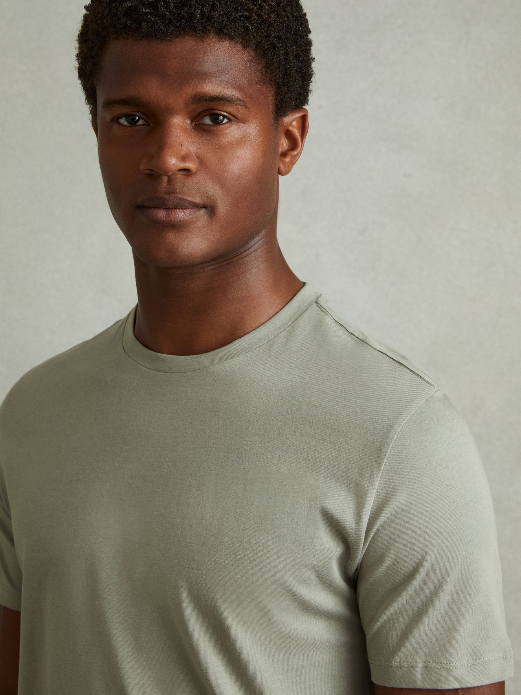 3-Pack of T-Shirts with Cotton in Camel/Pistachio/White - Image 8 of 8