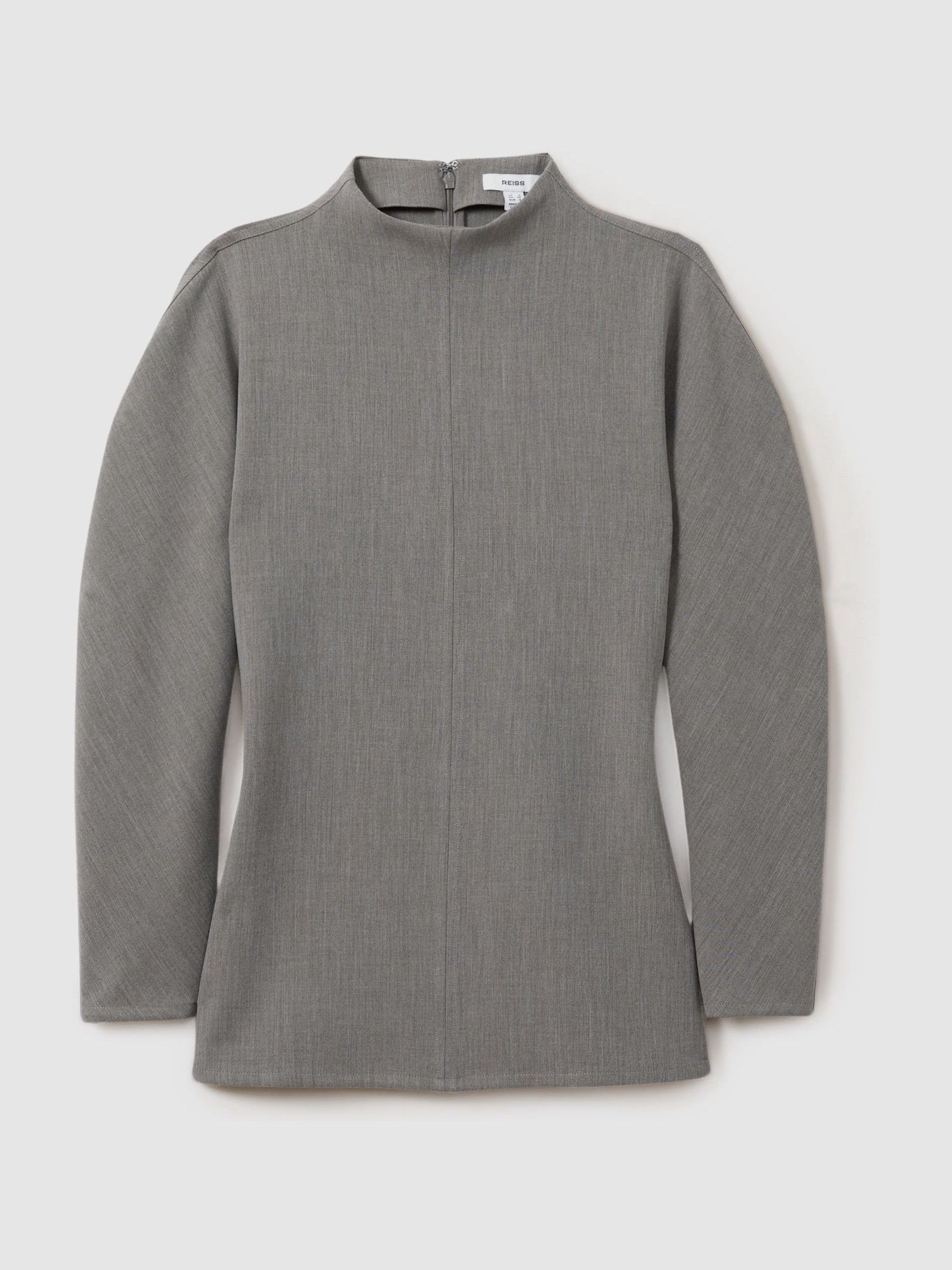 Sculpted High Neck Top in Grey - Image 2 of 6