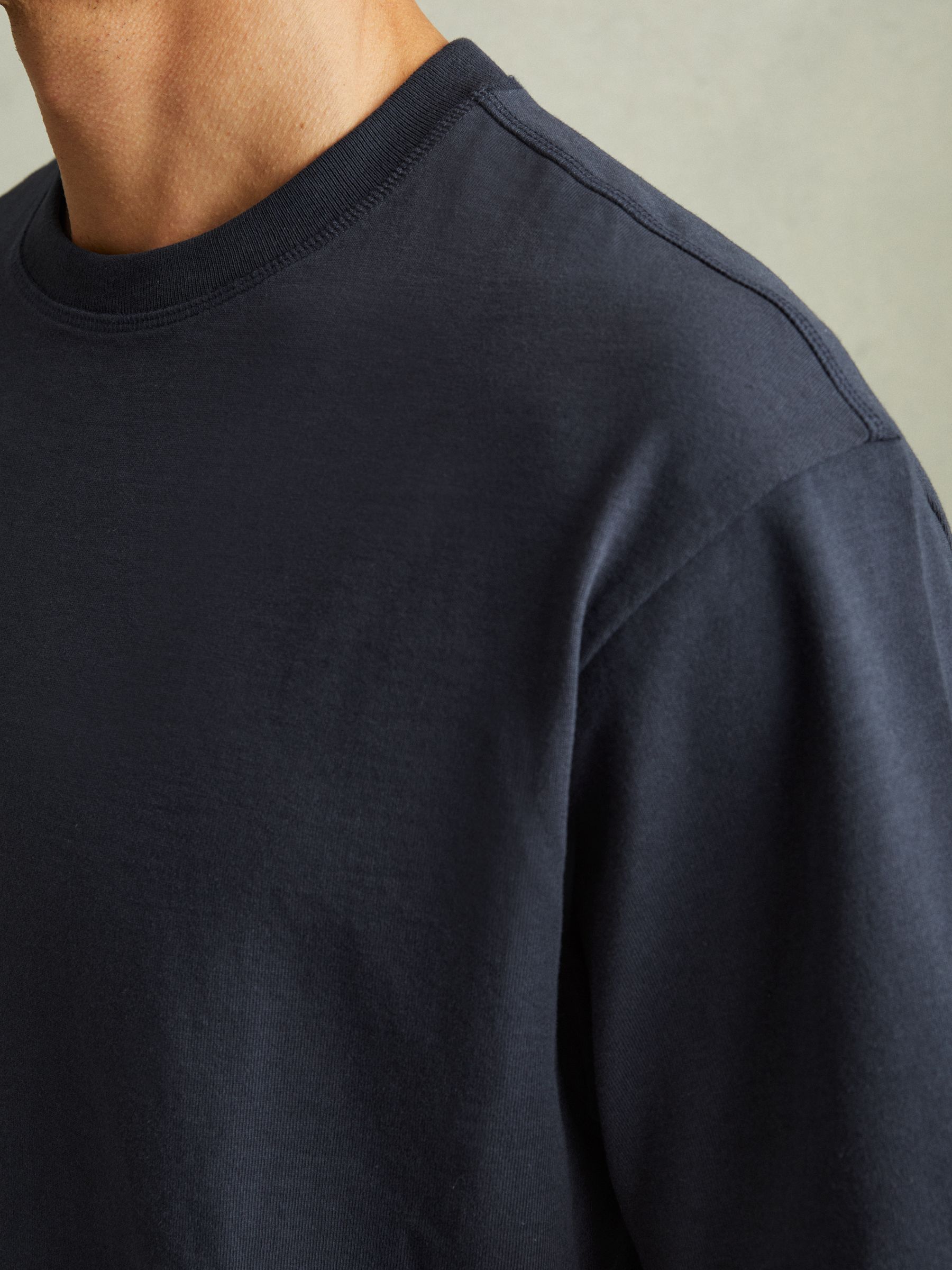 Oversized Garment Dye T-Shirt in Navy - Image 3 of 5