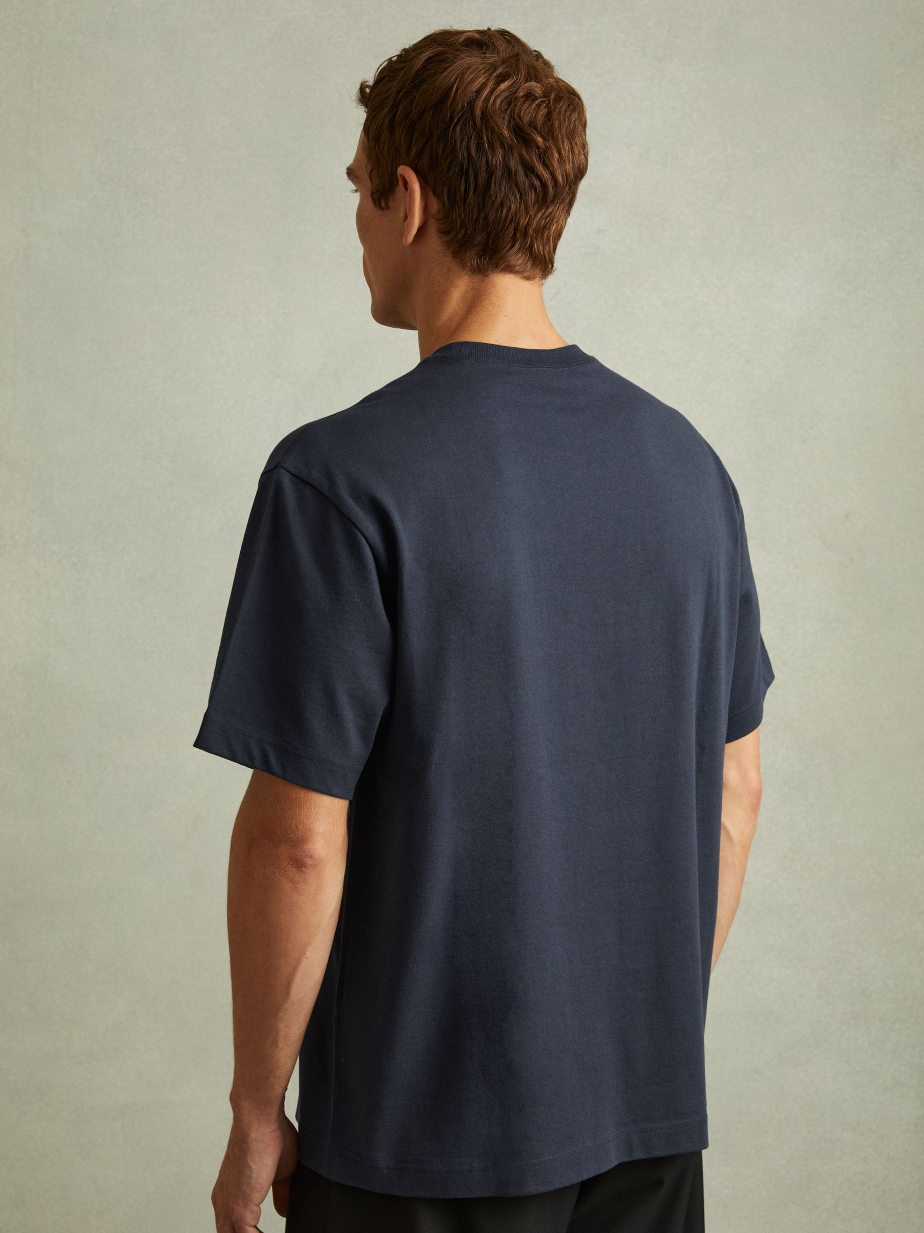 Oversized Garment Dye T-Shirt in Navy - Image 4 of 5