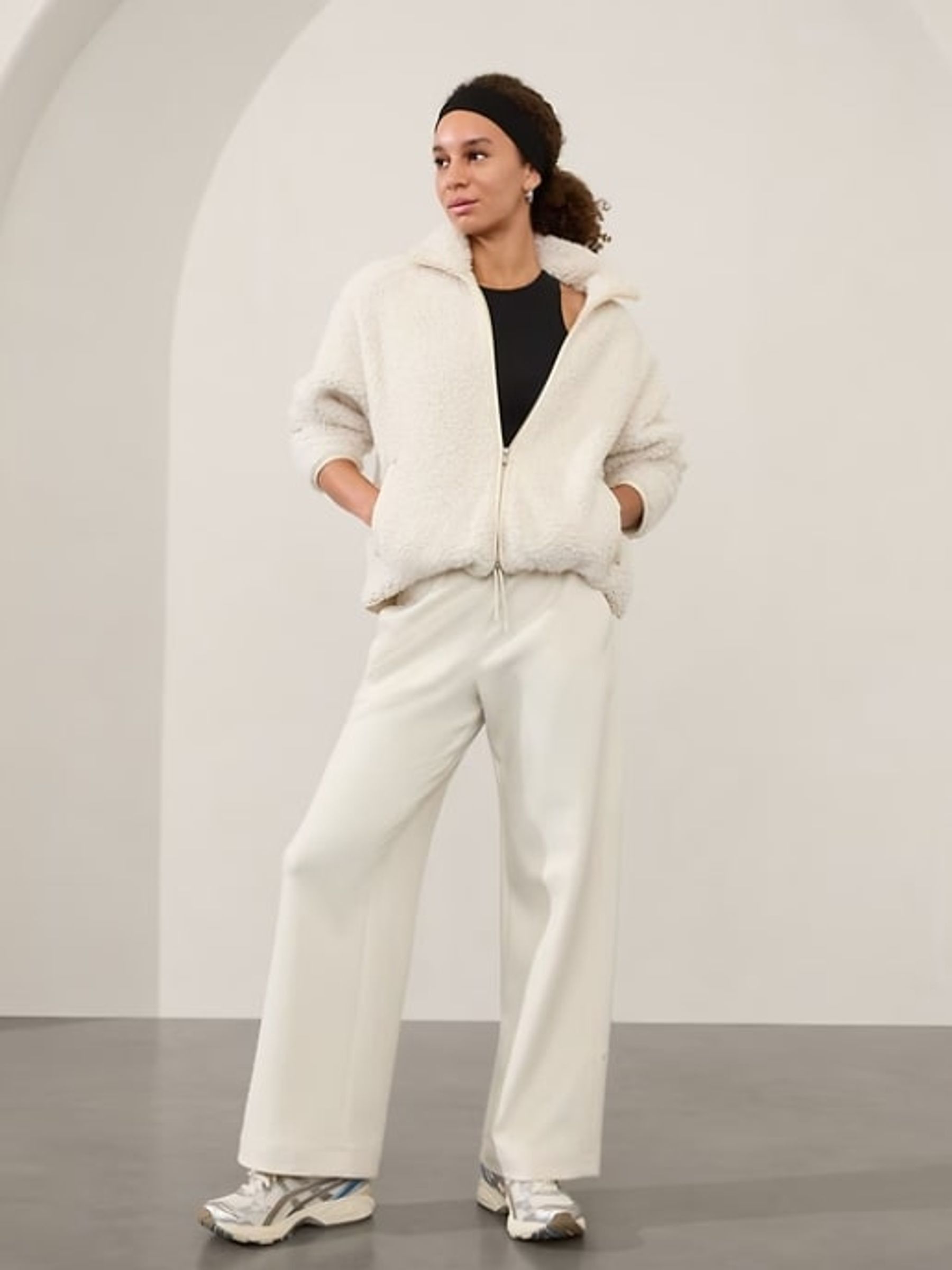 Athleta Cream Cloud Fleece Jacket - Image 1 of 3