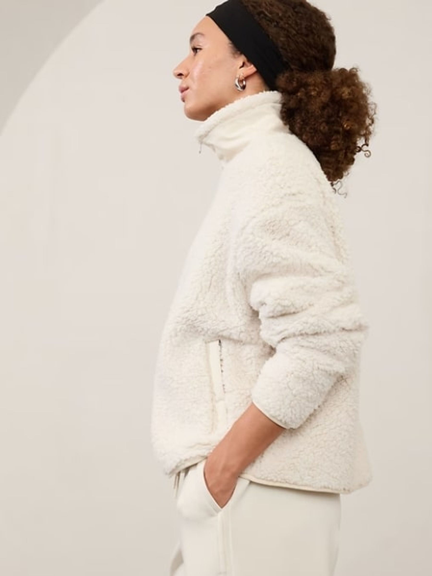 Athleta Cream Cloud Fleece Jacket - Image 3 of 3