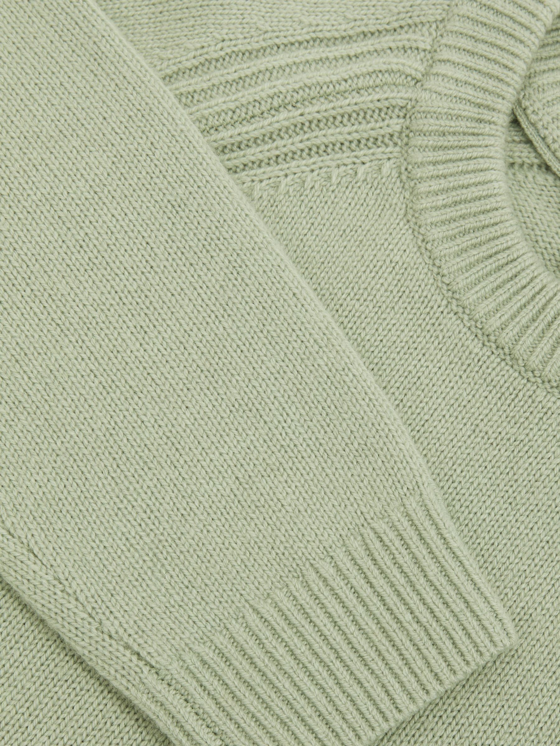 Wool-Blend Raglan-Sleeve Jumper in Sage Green - Image 6 of 6