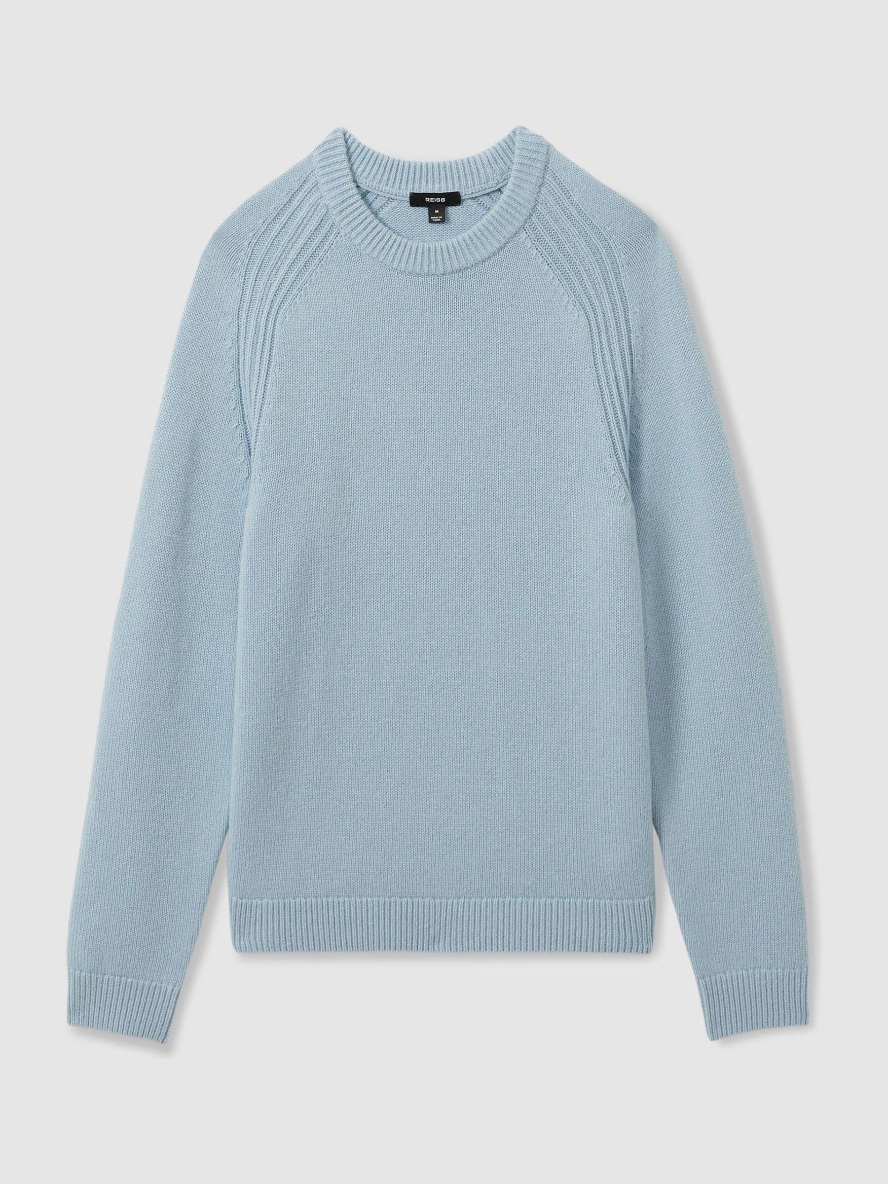 Wool-Blend Raglan-Sleeve Jumper in Soft Blue - Image 2 of 6