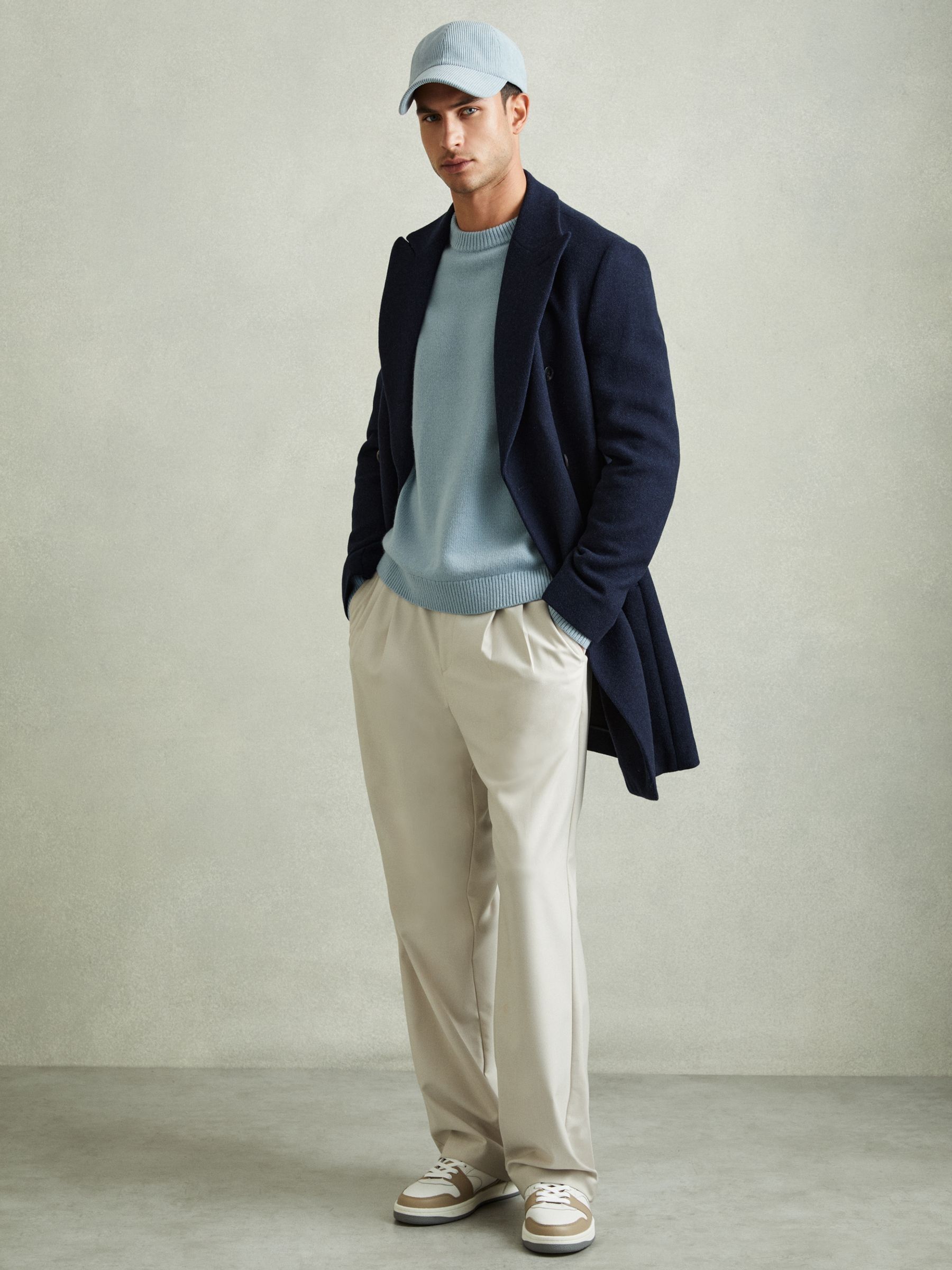 Wool-Blend Raglan-Sleeve Jumper in Soft Blue - Image 3 of 6