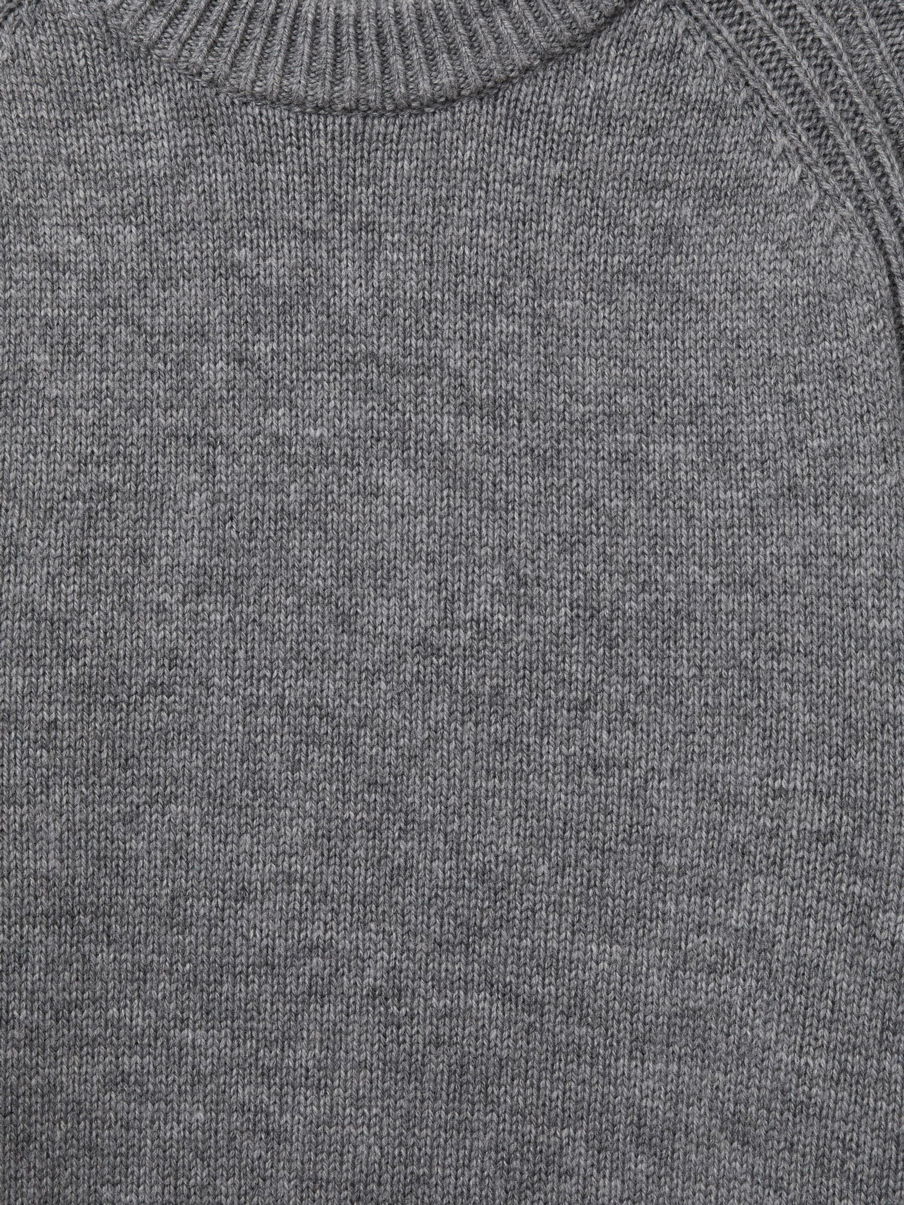 Wool-Blend Raglan-Sleeve Jumper in Mid Grey Melange - Image 6 of 6
