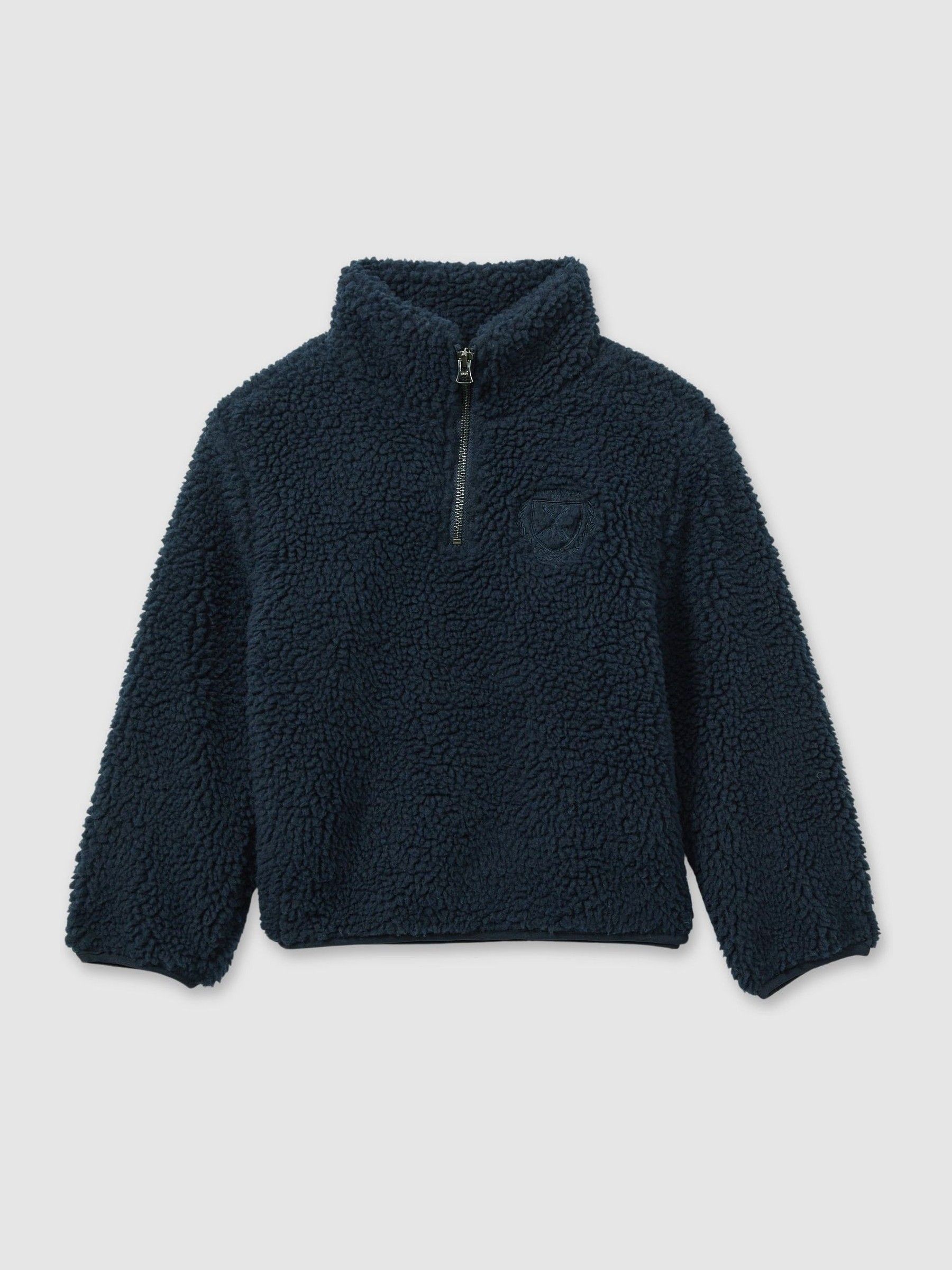 Logo-Embroidered Fleece Sweatshirt in Navy - Image 1 of 4